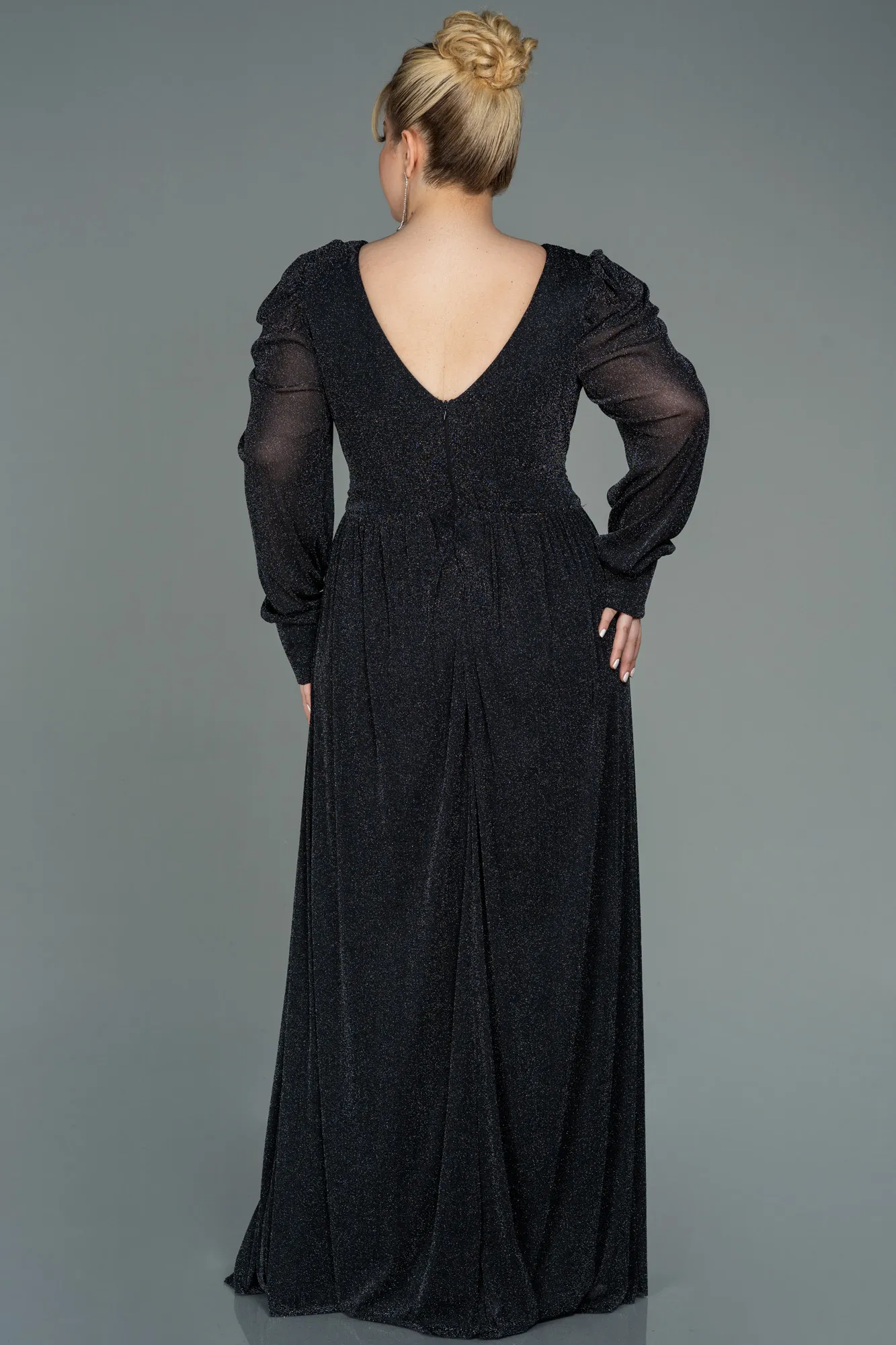 Black-Long Plus Size Evening Dress ABU3104