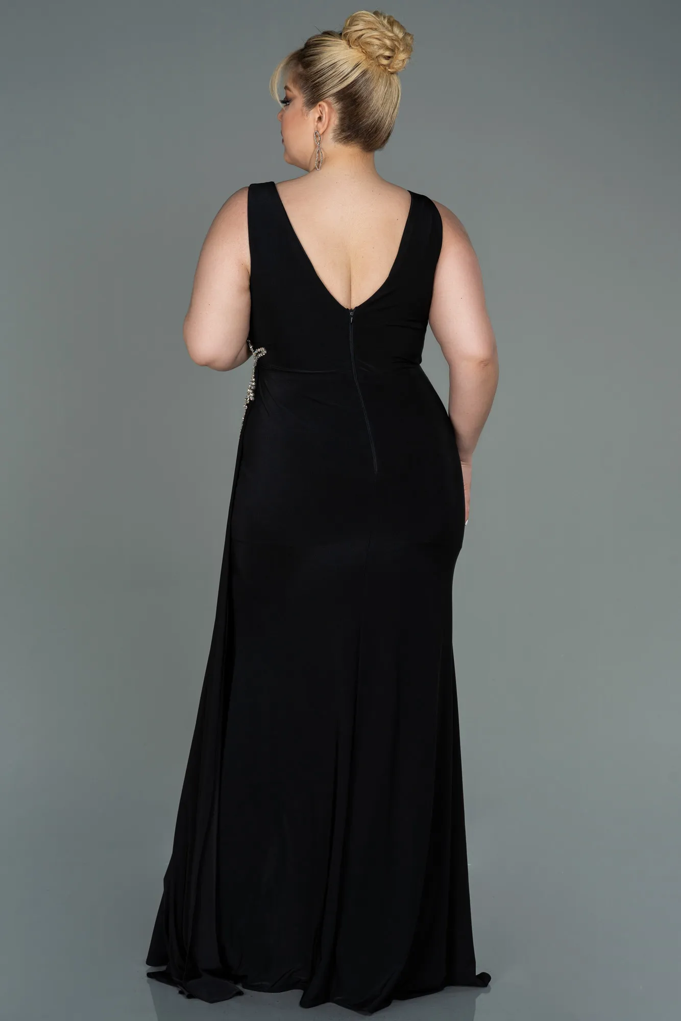 Black-Long Plus Size Evening Dress ABU3122