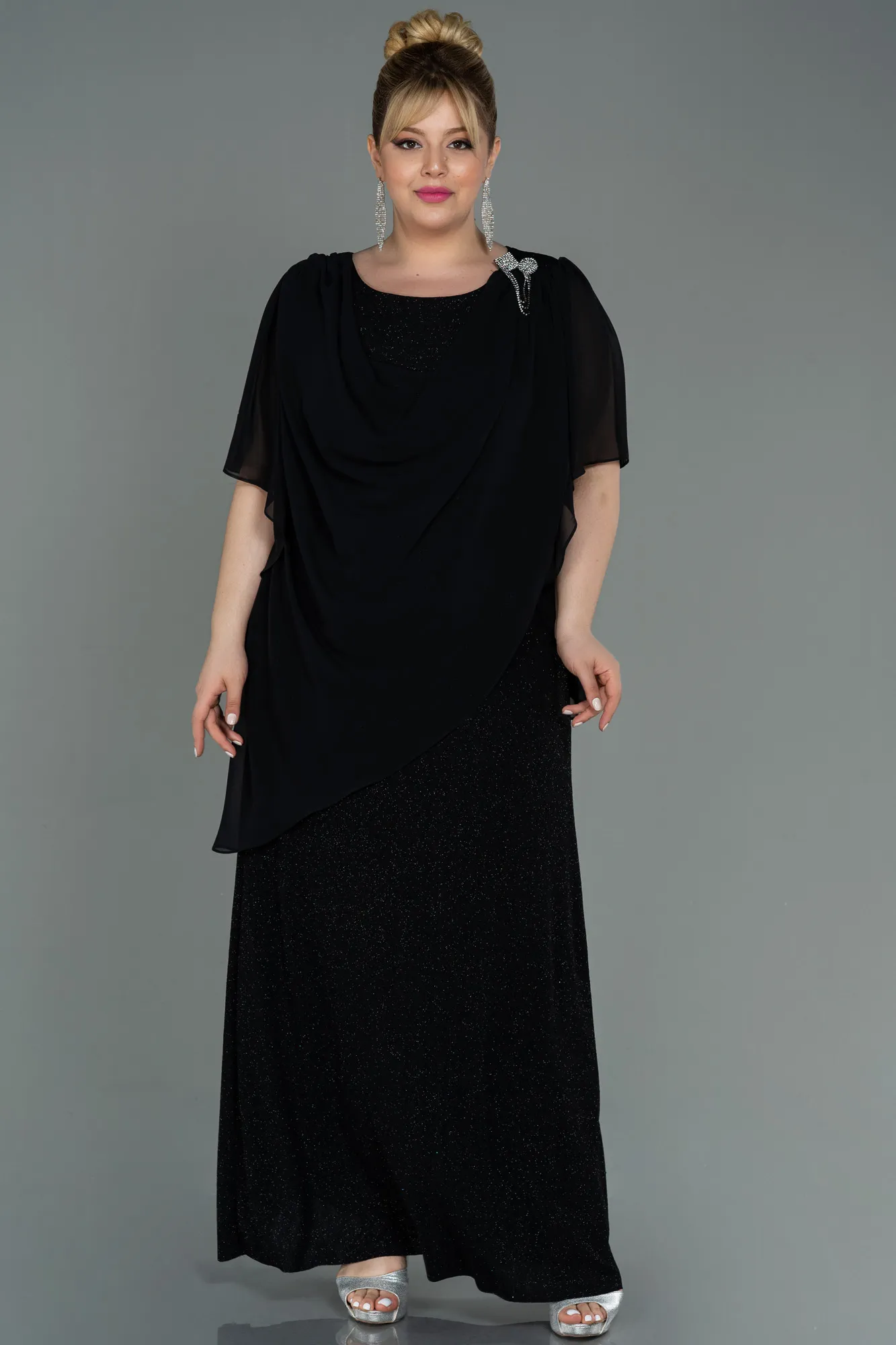 Black-Long Plus Size Evening Dress ABU3124