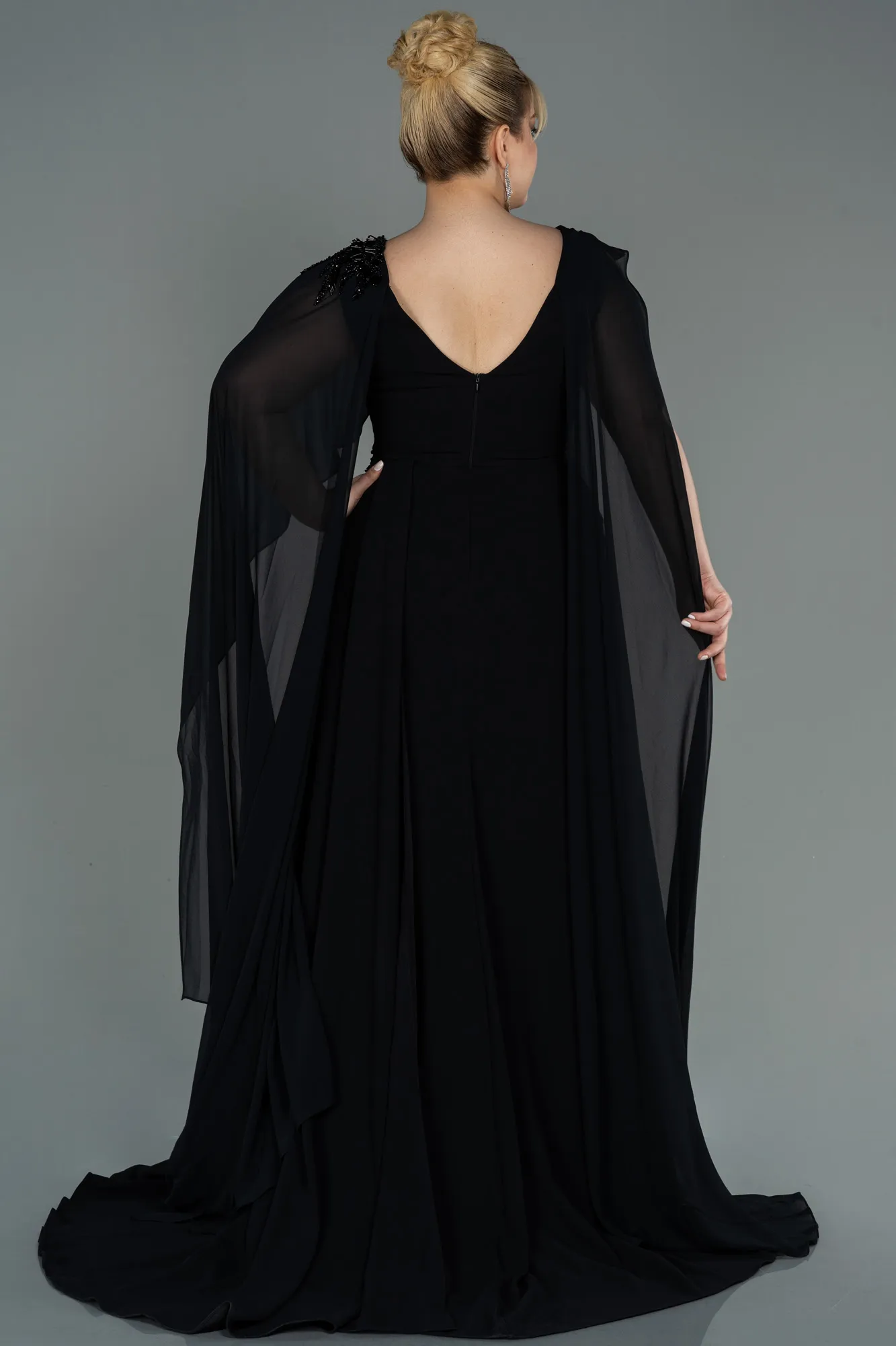 Black-Long Plus Size Evening Dress ABU3131