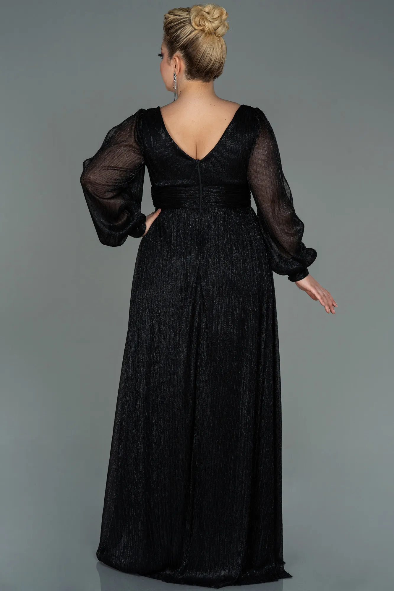 Black-Long Plus Size Evening Dress ABU3154