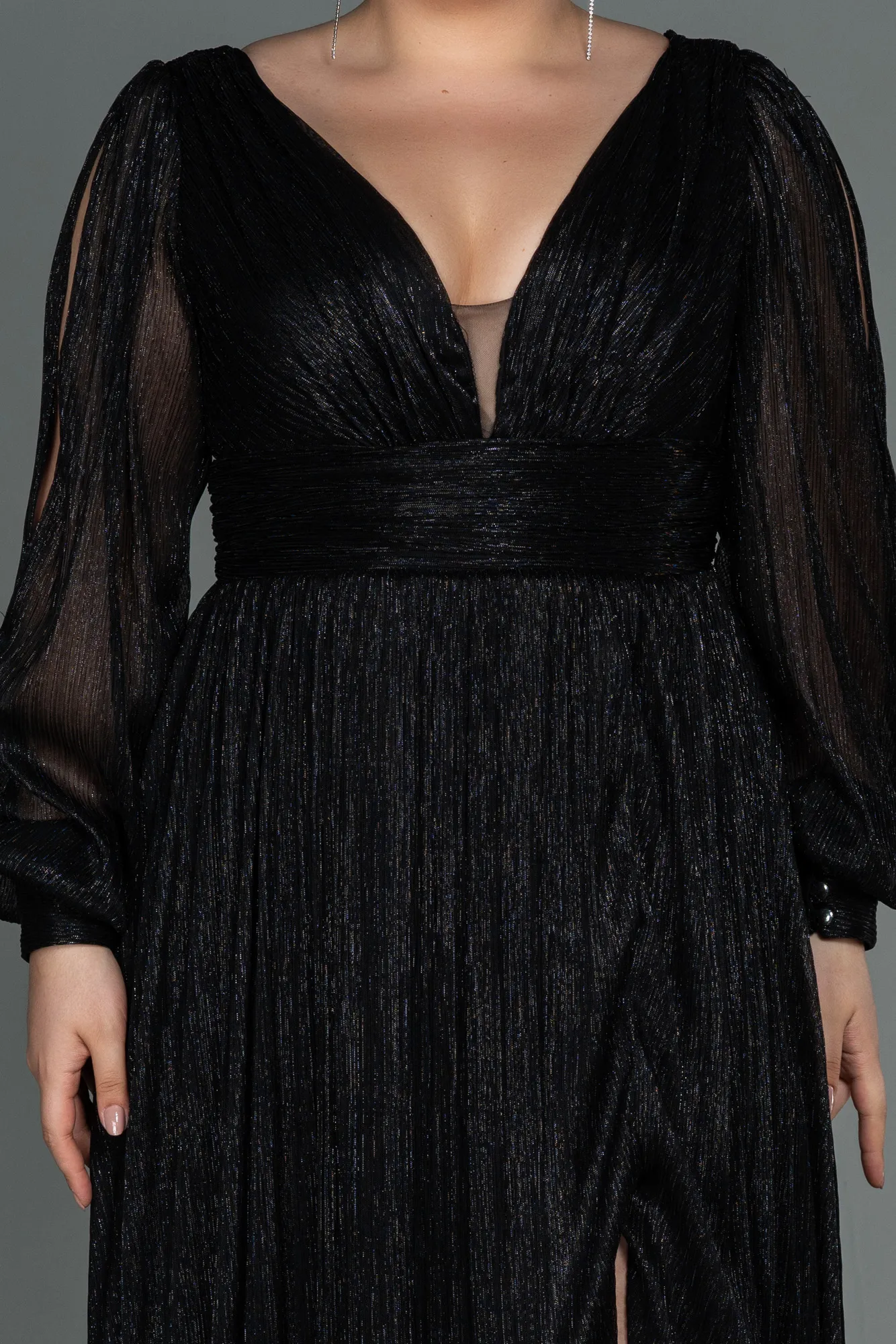 Black-Long Plus Size Evening Dress ABU3154