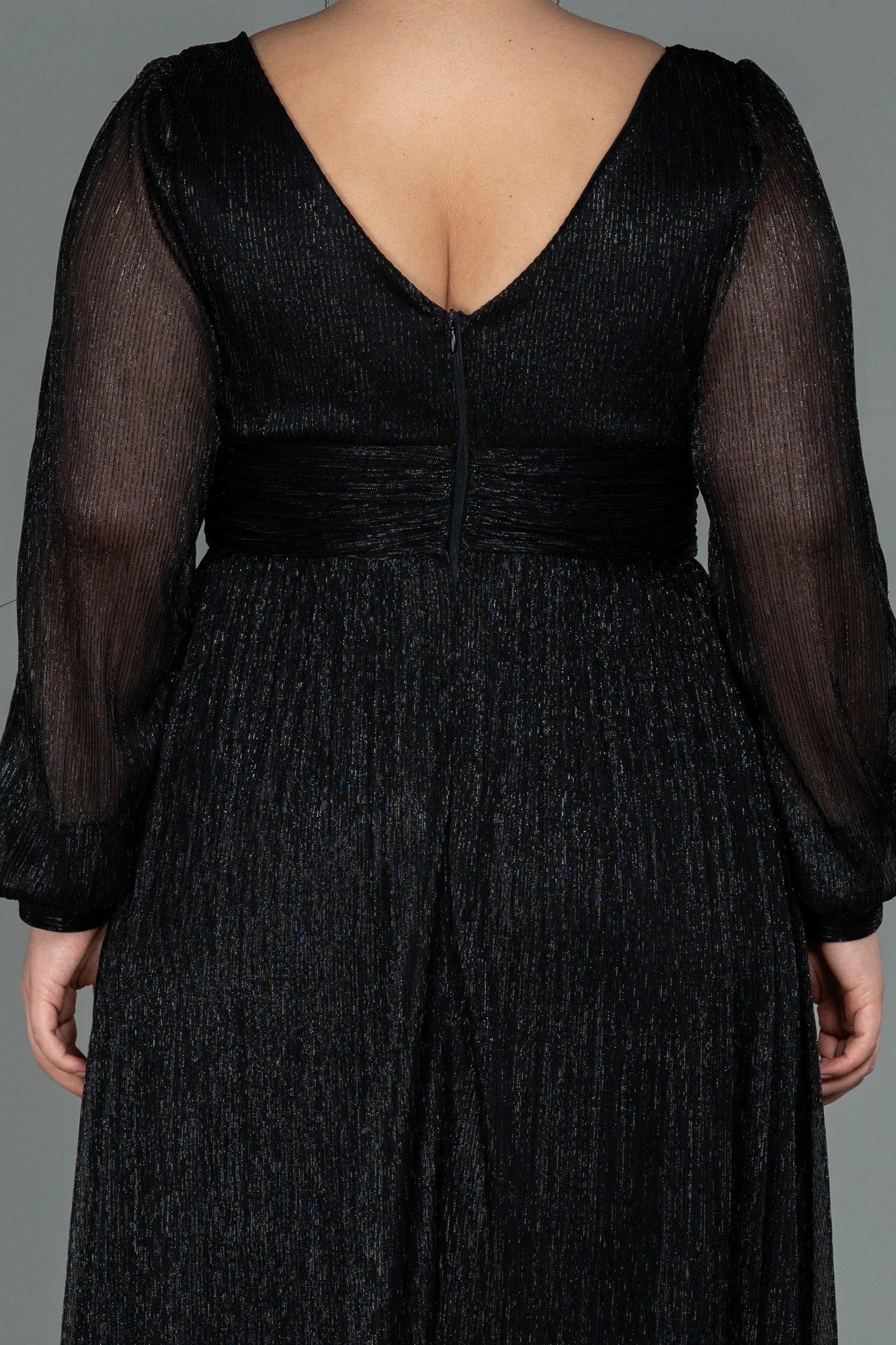 Black-Long Plus Size Evening Dress ABU3154