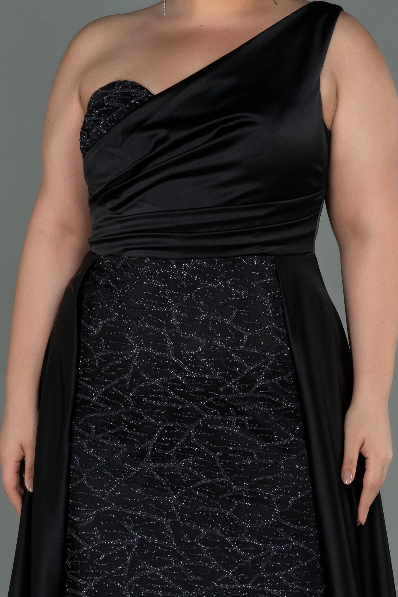 Black-Long Plus Size Evening Dress ABU3171