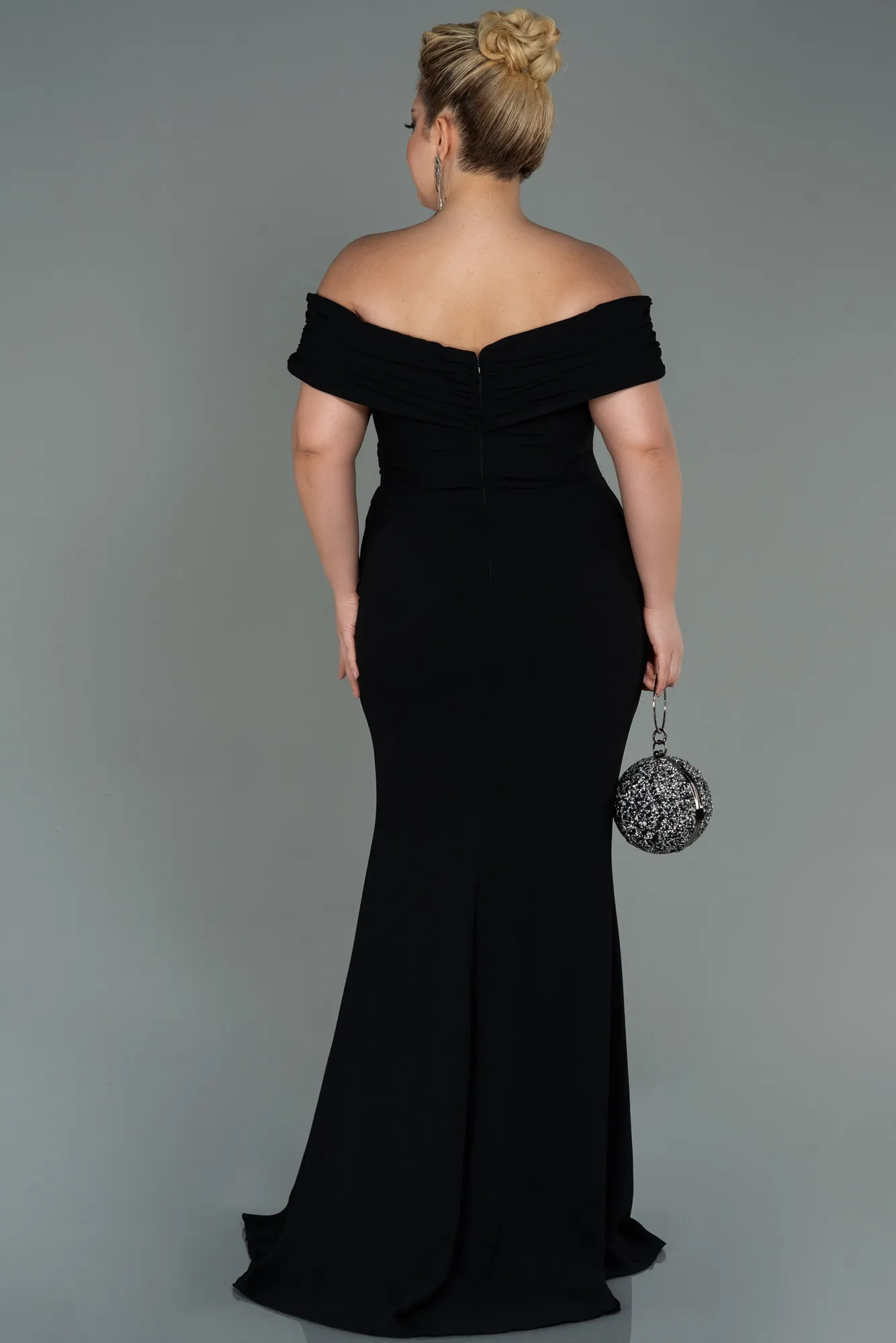 Black-Long Plus Size Evening Dress ABU3172