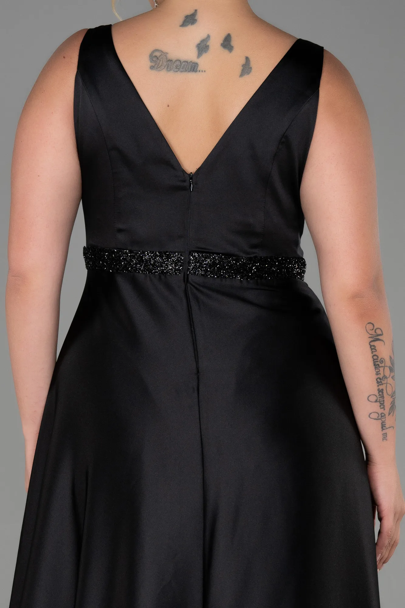 Black-Long Plus Size Evening Dress ABU3200