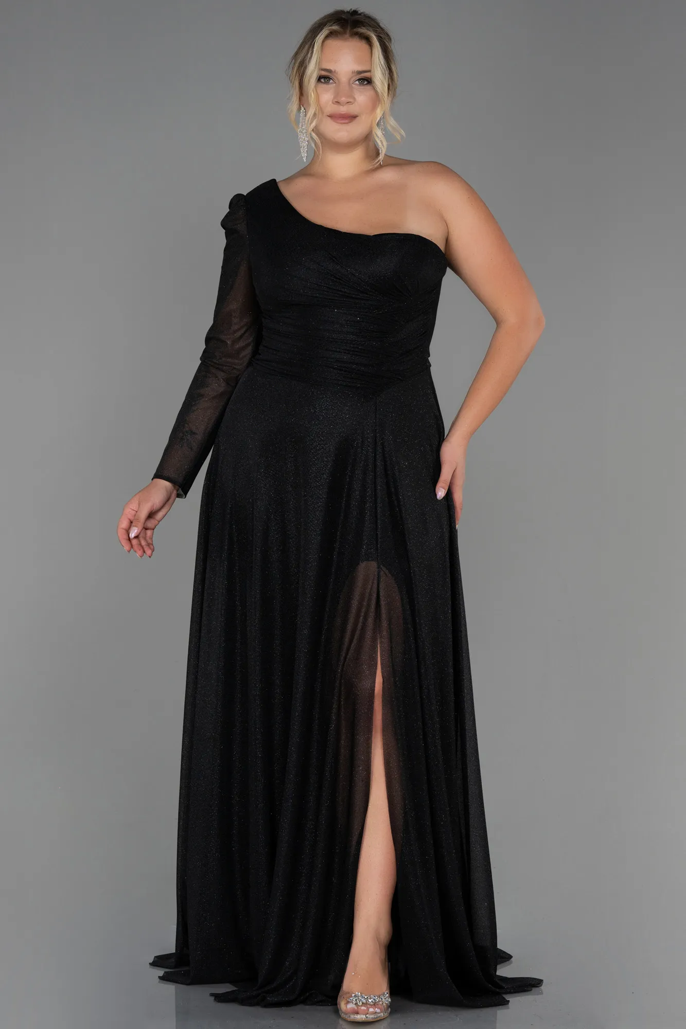 Black-Long Plus Size Evening Dress ABU3210