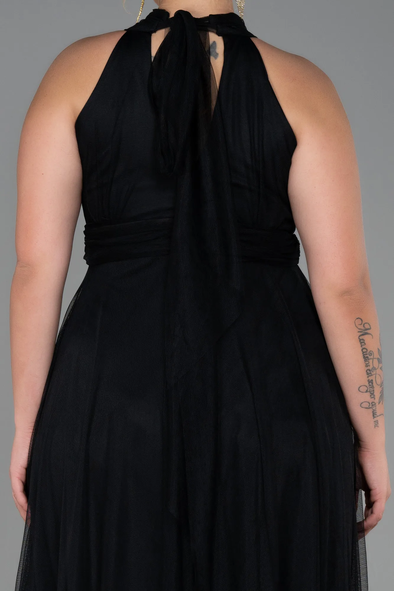 Black-Long Plus Size Evening Dress ABU3253