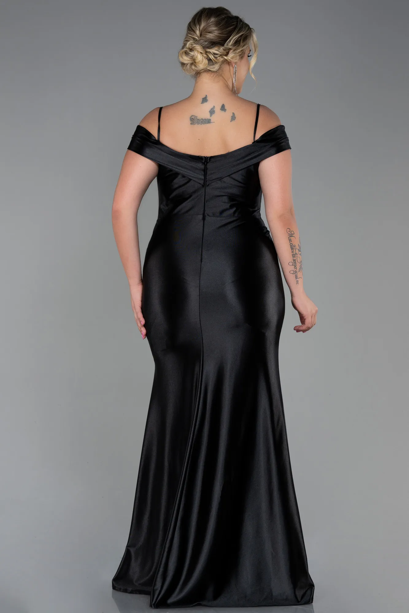 Black-Long Plus Size Evening Dress ABU3255