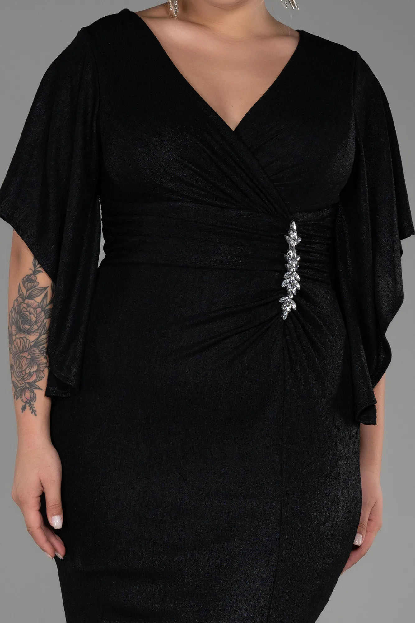 Black-Long Plus Size Evening Dress ABU3280