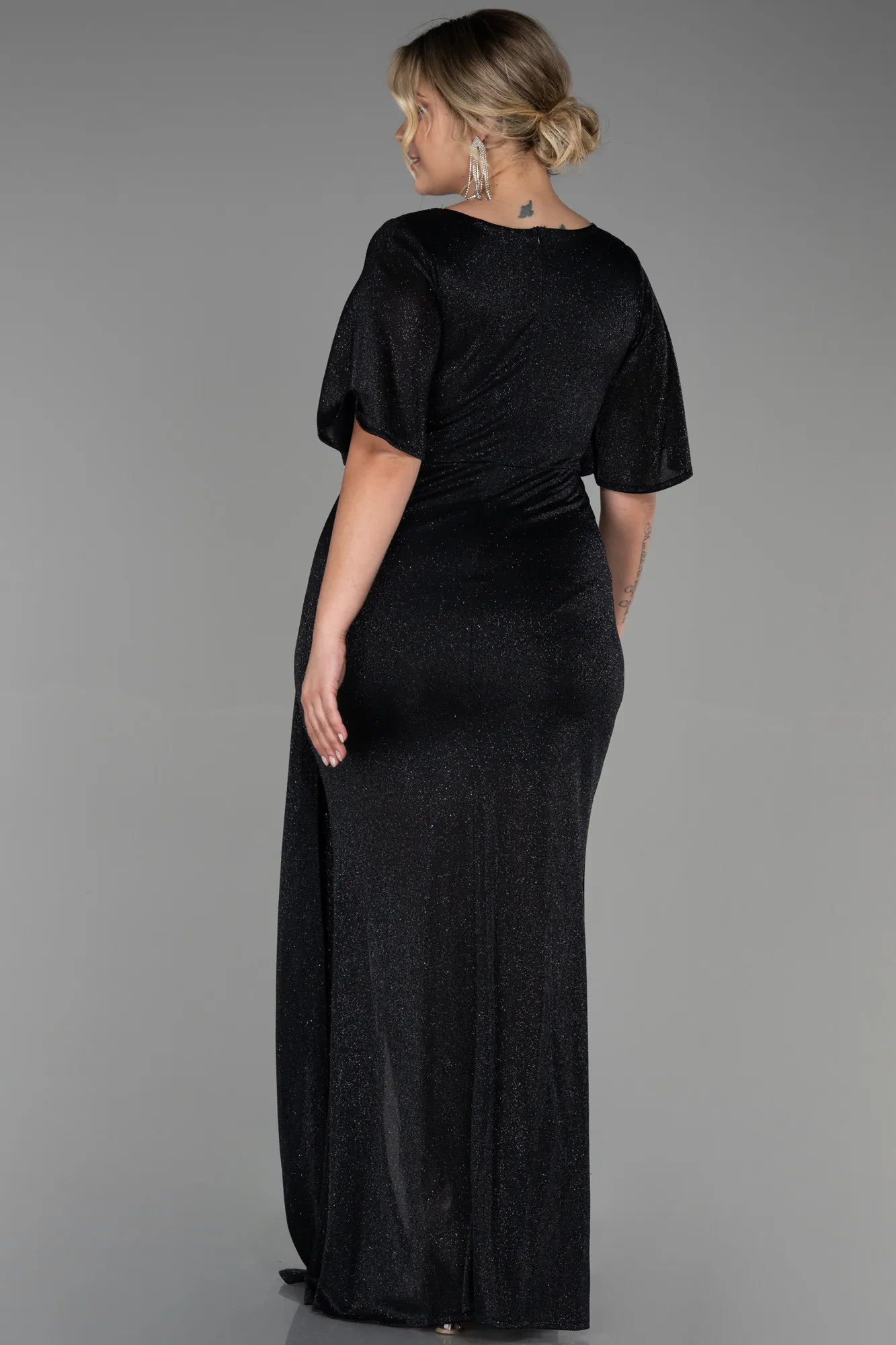 Black-Long Plus Size Evening Dress ABU3282