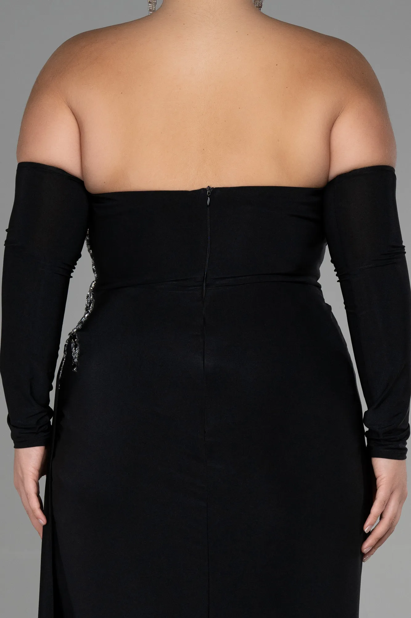 Black-Long Plus Size Evening Dress ABU3352