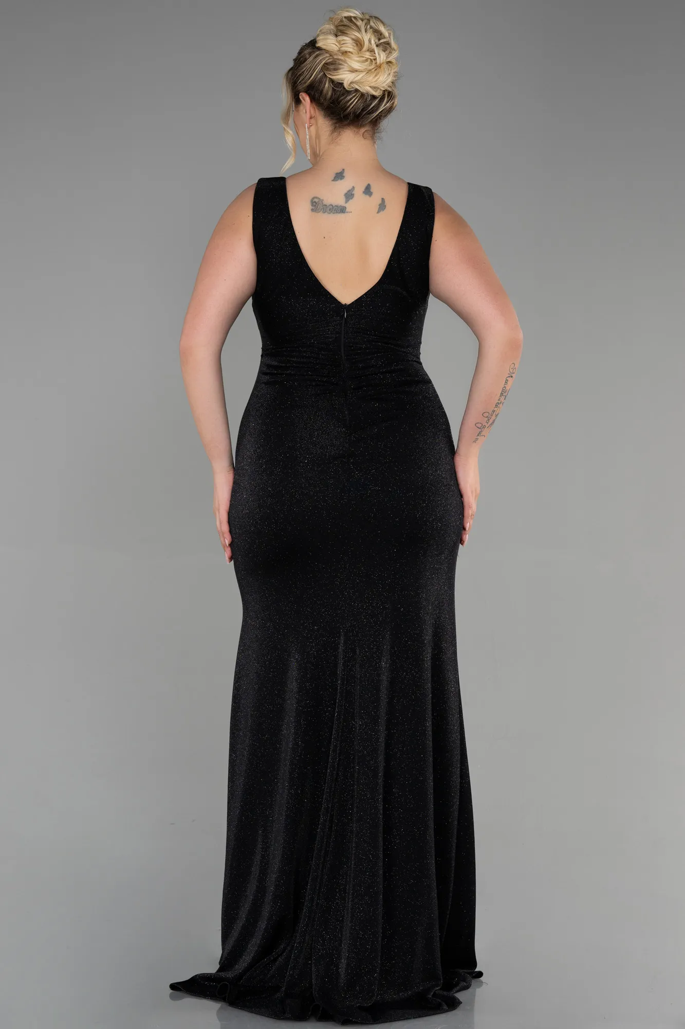 Black-Long Plus Size Evening Dress ABU3439