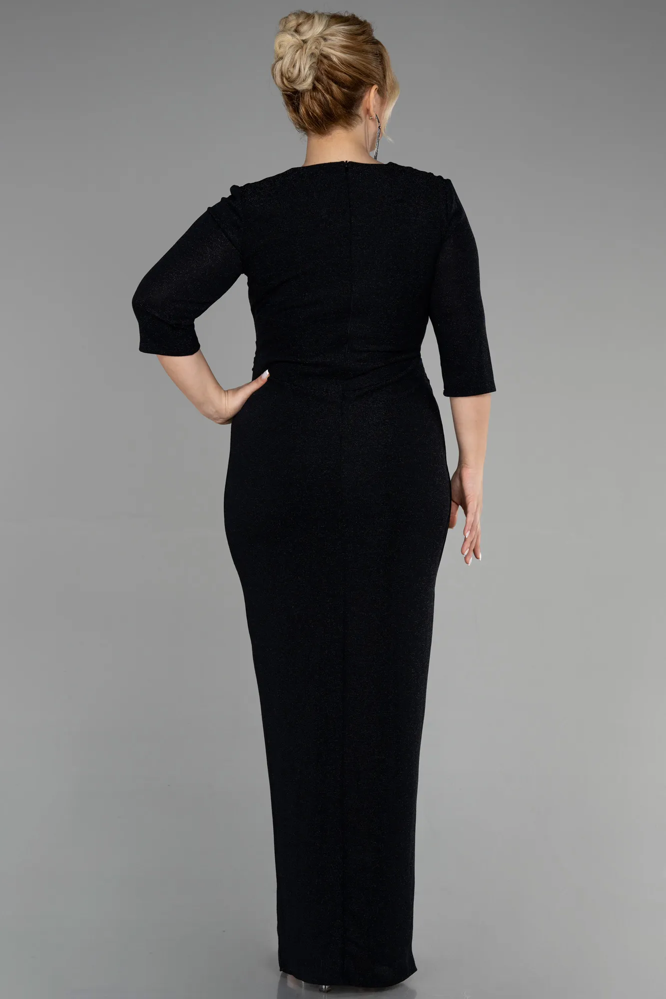 Black-Long Plus Size Evening Dress ABU3468
