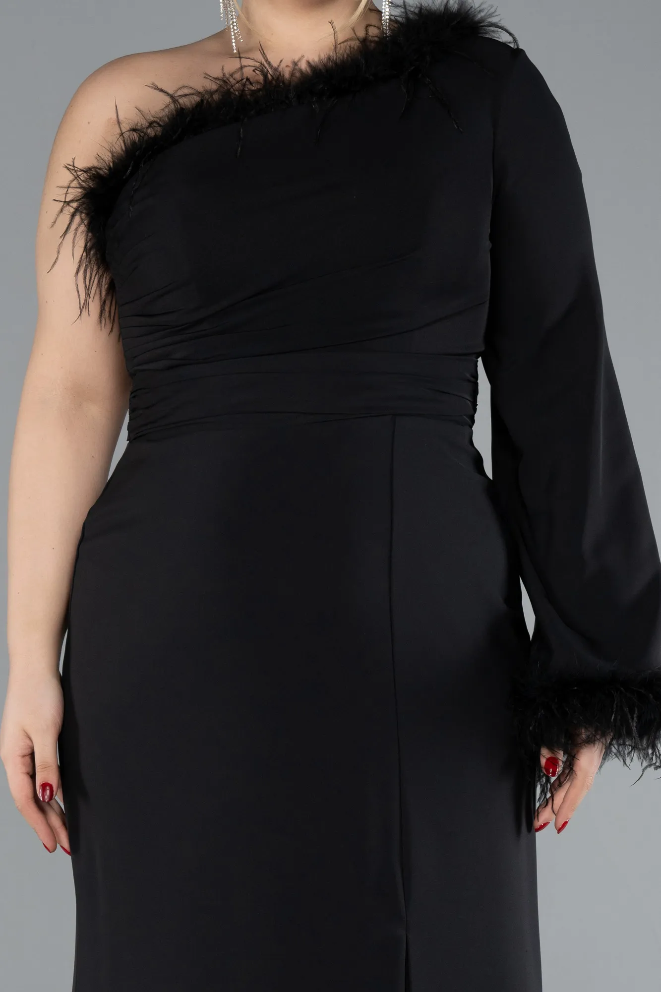 Black-Long Plus Size Evening Dress ABU3518