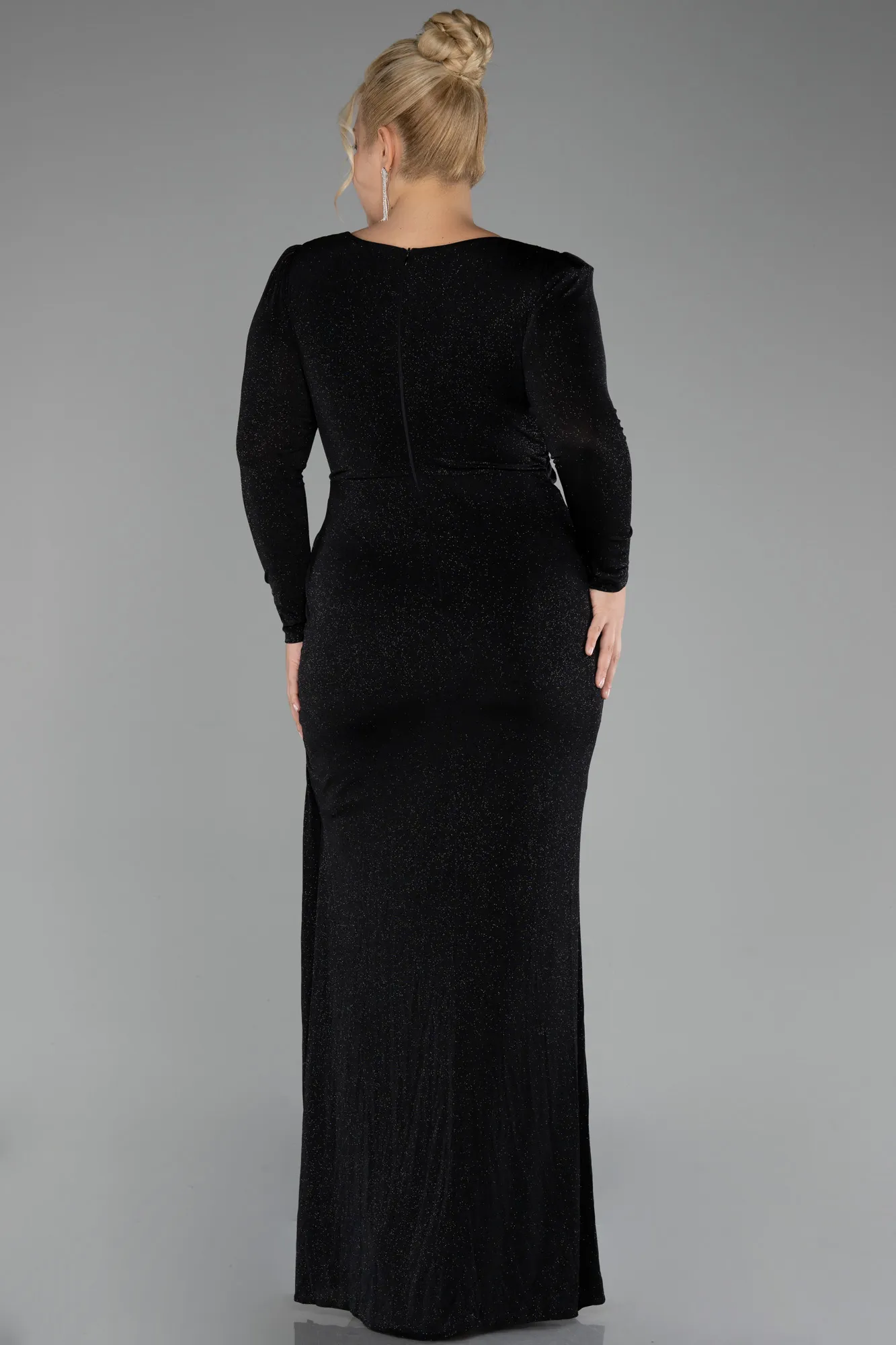 Black-Long Plus Size Evening Dress ABU3544