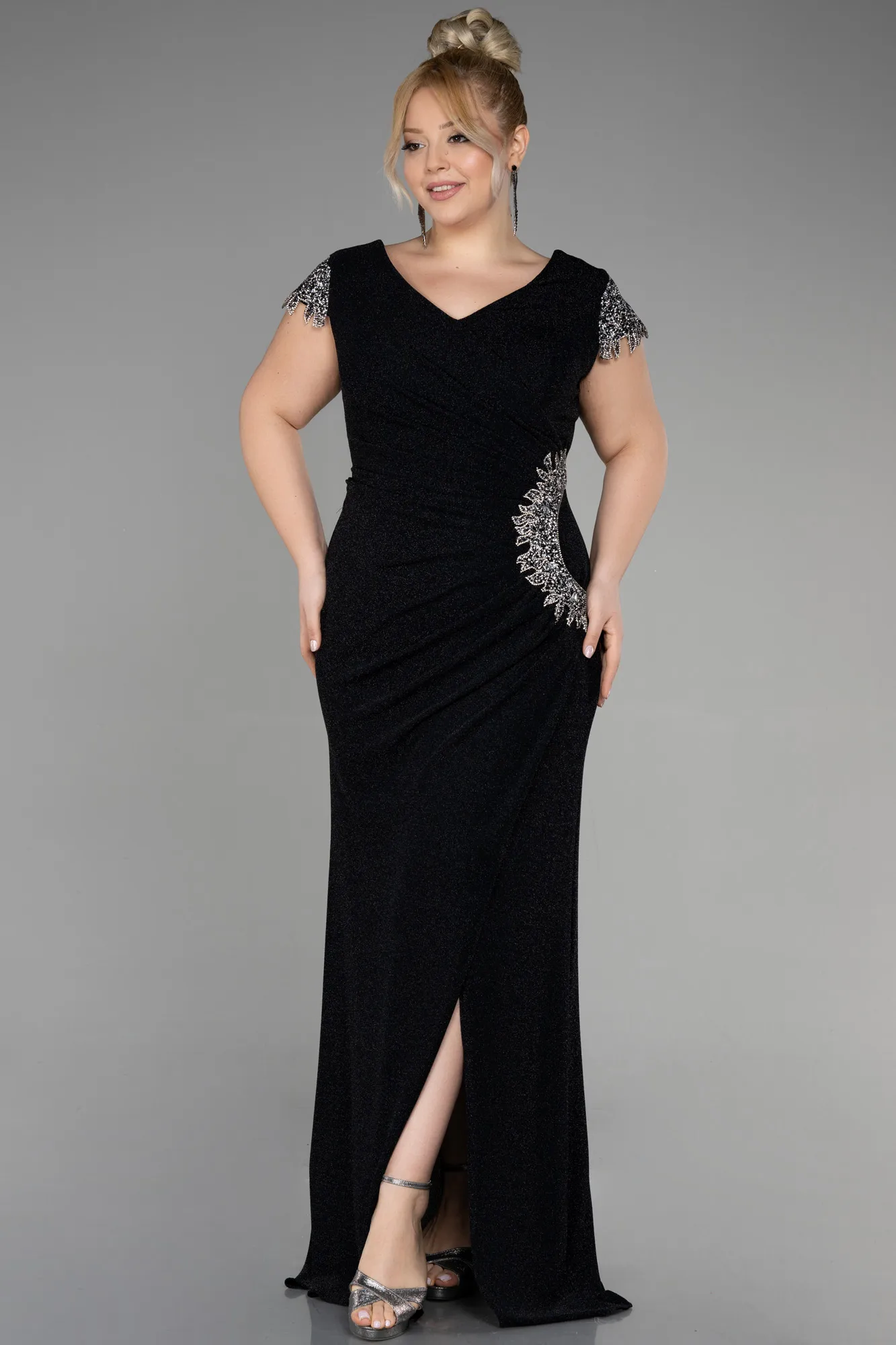 Black-Long Plus Size Evening Dress ABU3558