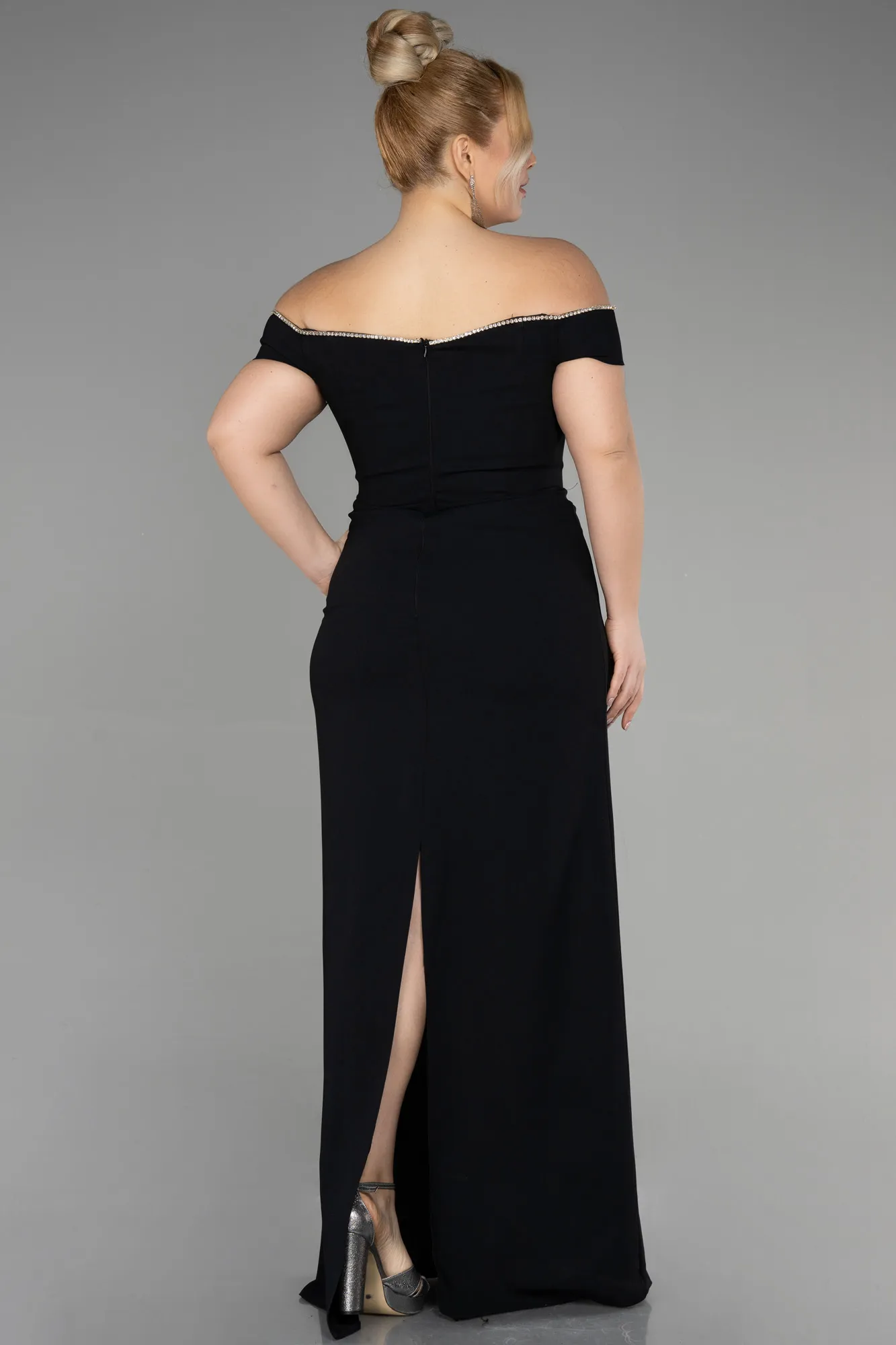 Black-Long Plus Size Evening Dress ABU3582