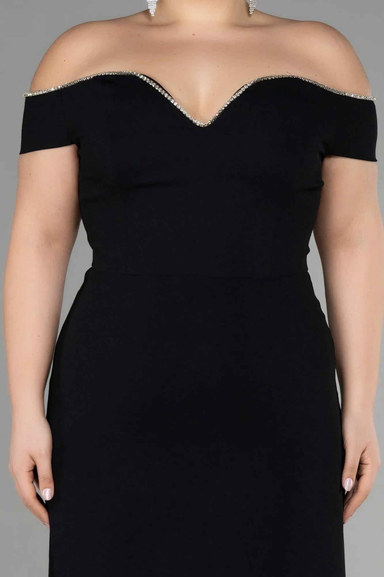 Black-Long Plus Size Evening Dress ABU3582
