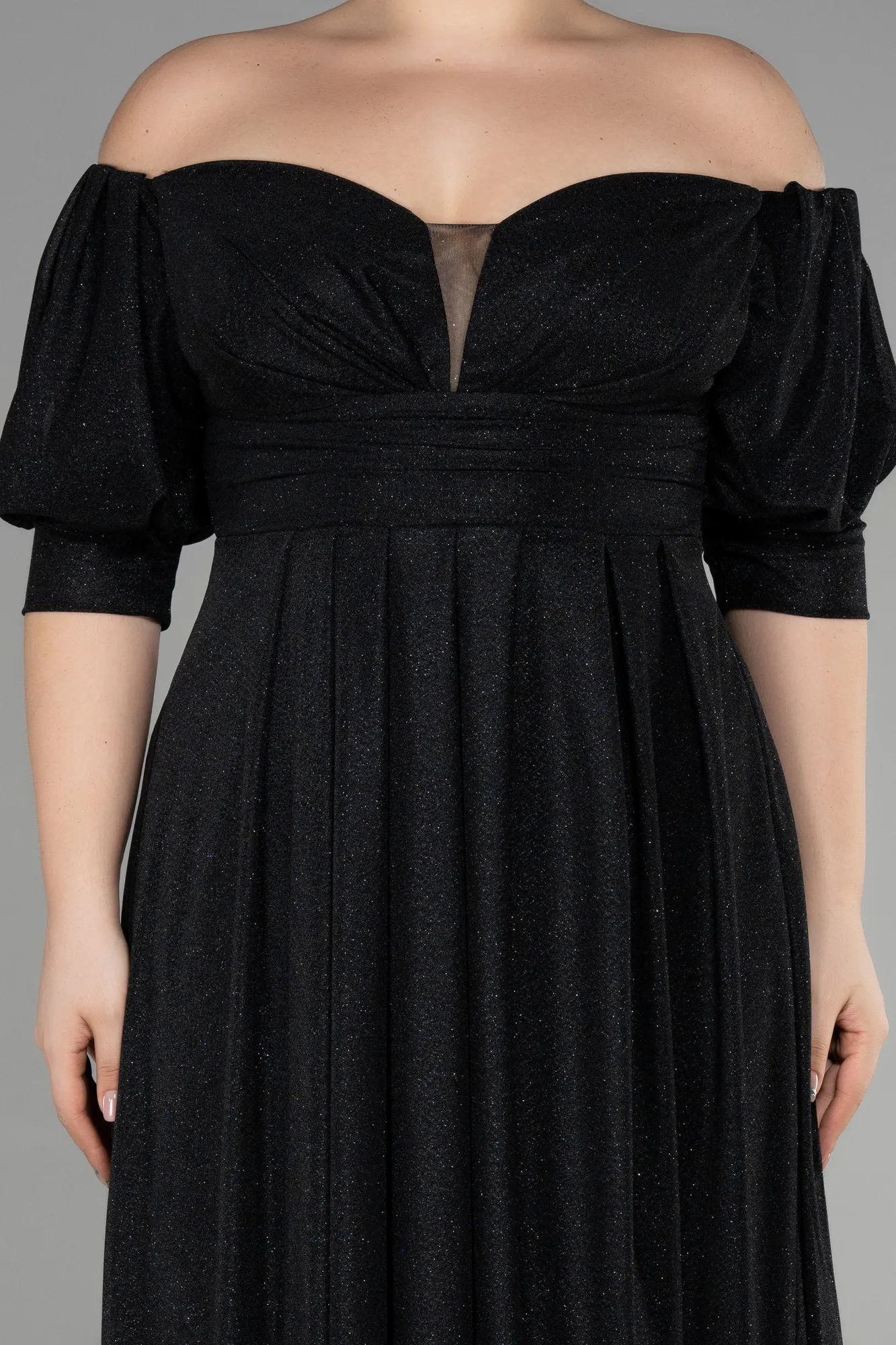 Black-Long Plus Size Evening Dress ABU3615
