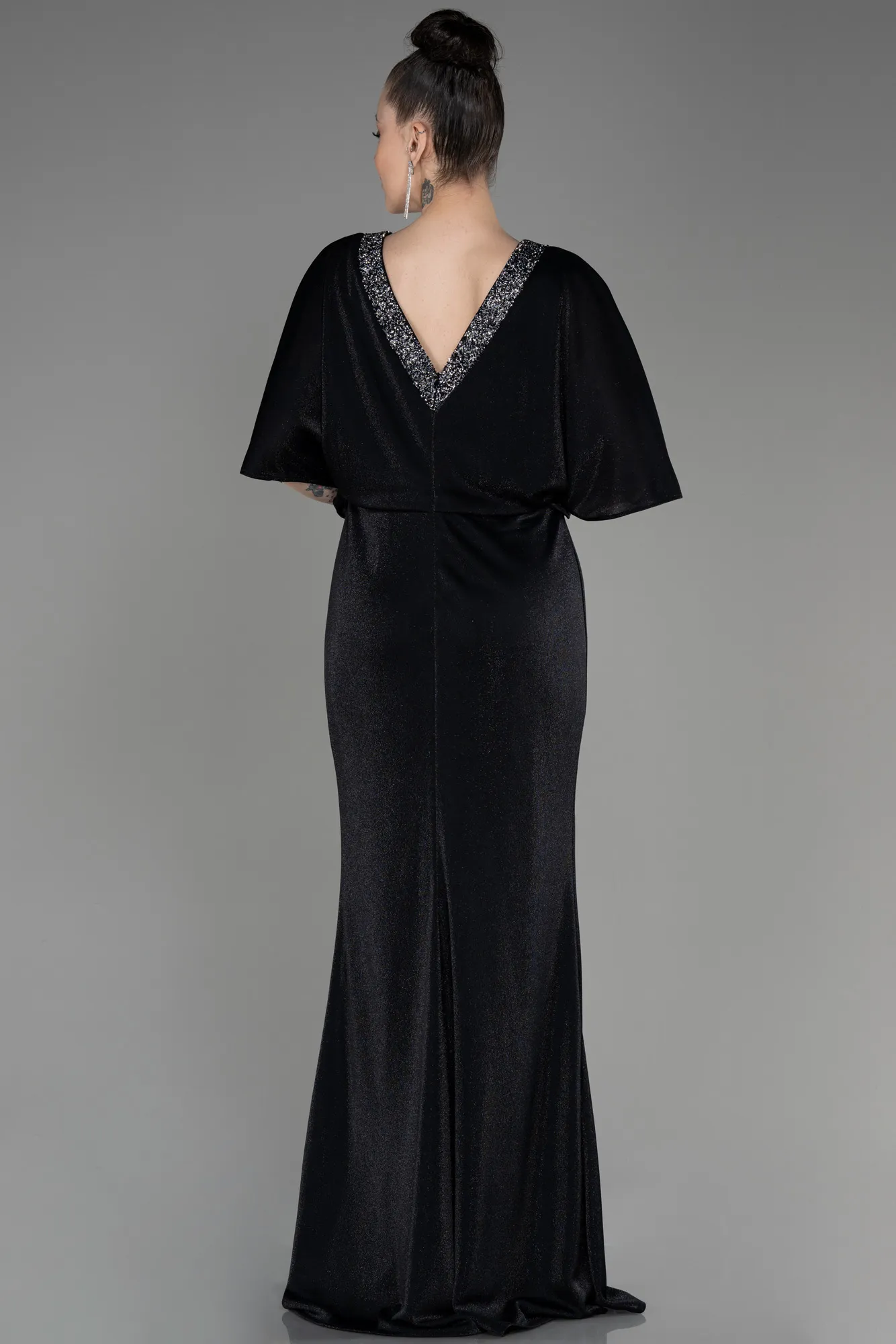 Black-Long Plus Size Evening Dress ABU3743