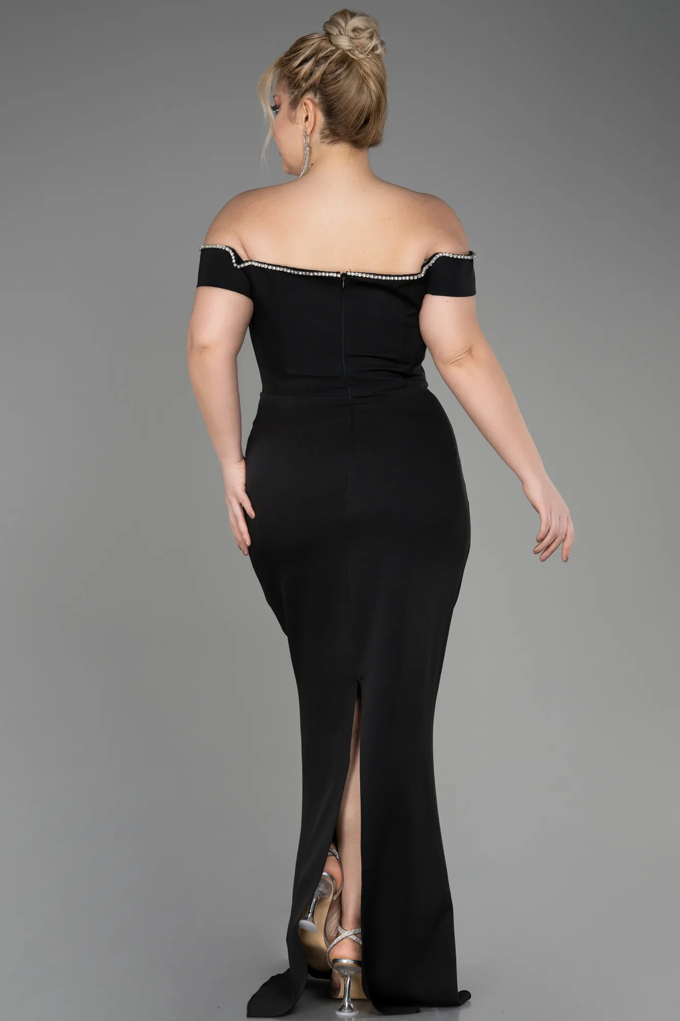 Black-Long Plus Size Evening Dress ABU3784