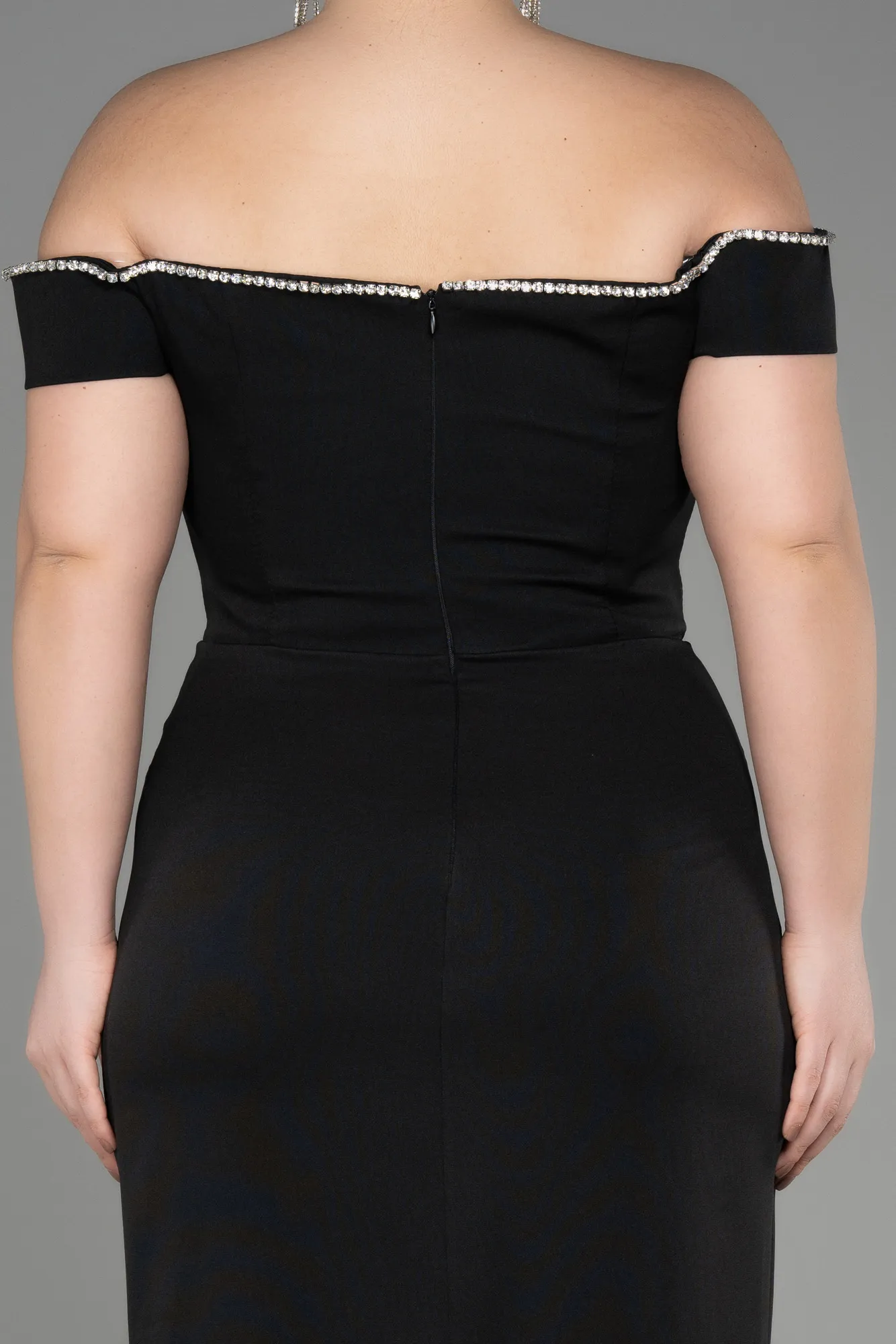 Black-Long Plus Size Evening Dress ABU3784