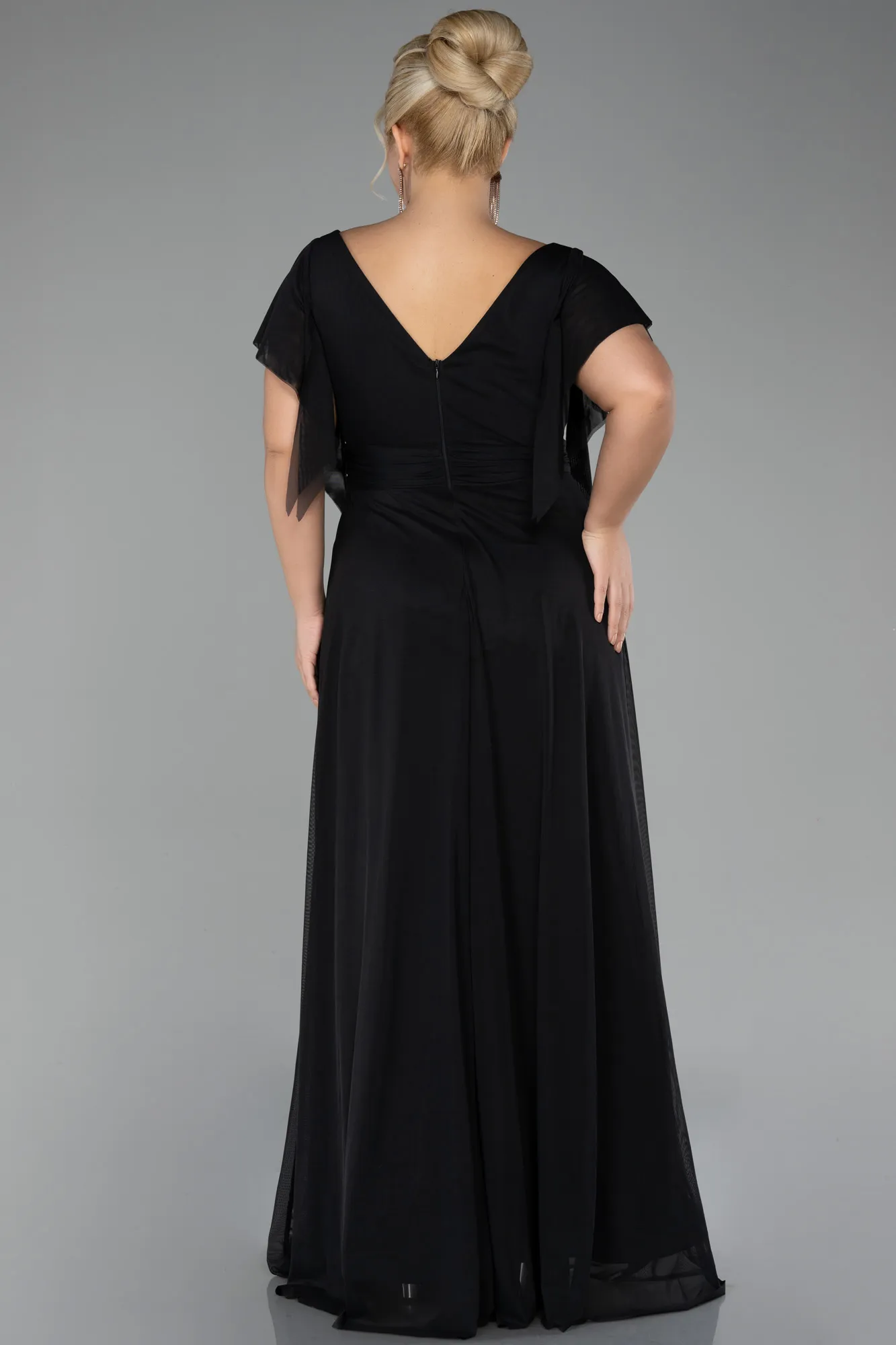 Black-Long Plus Size Evening Dress ABU4263