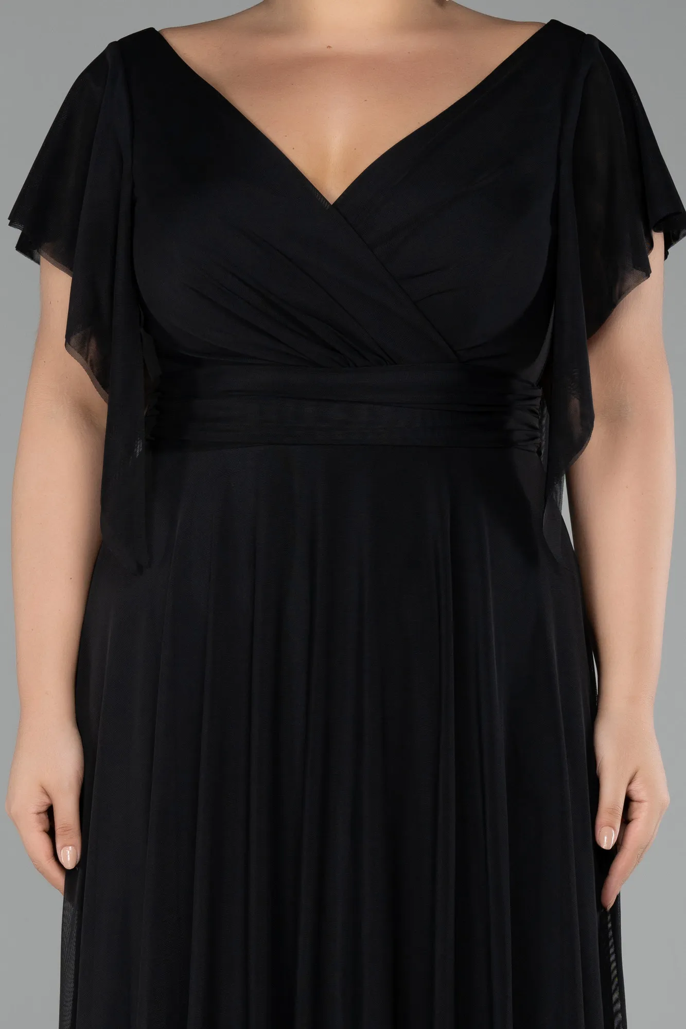 Black-Long Plus Size Evening Dress ABU4263