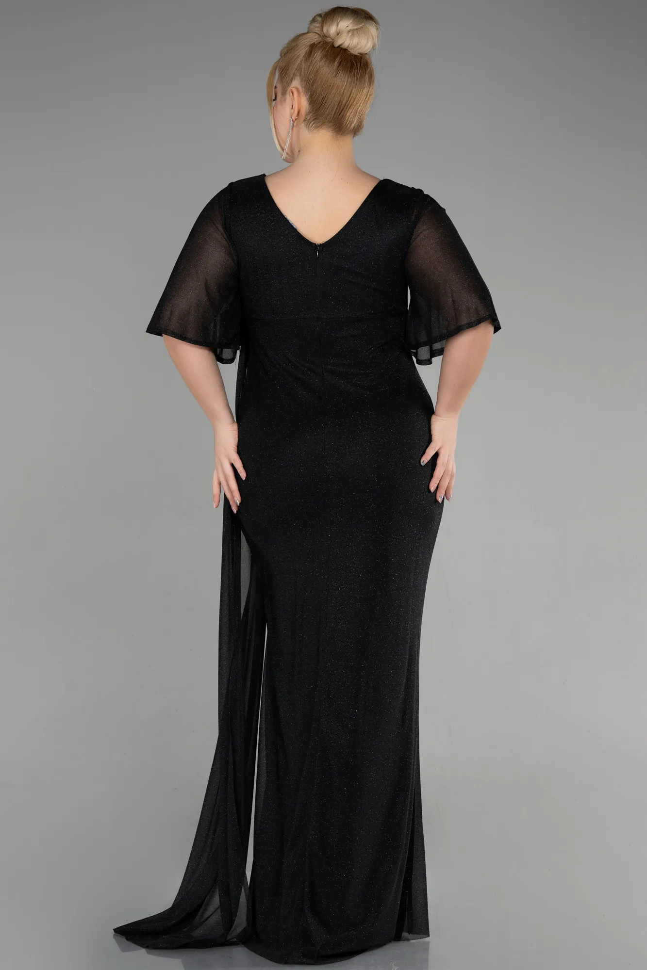 Black-Long Plus Size Evening Gown ABU3646