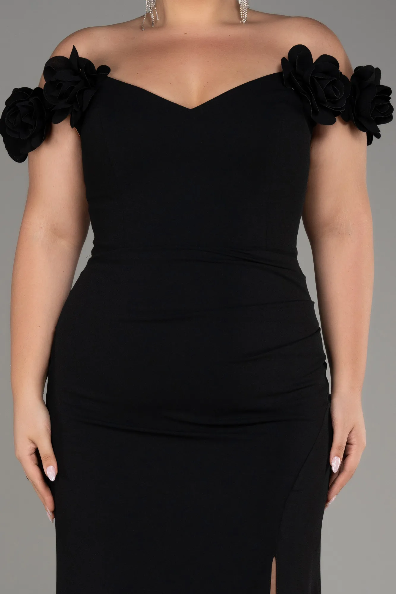 Black-Long Plus Size Prom Dress ABU3946