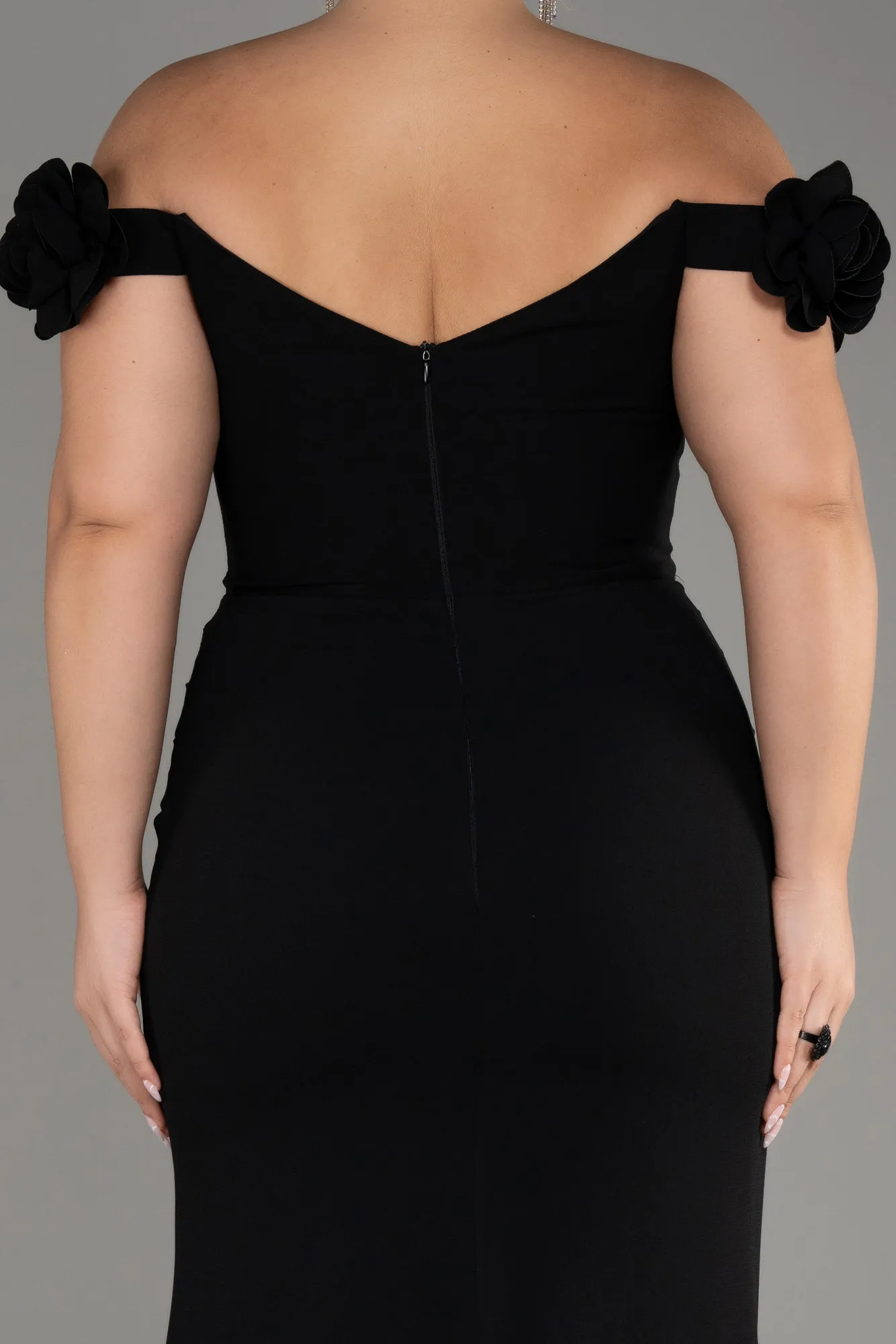 Black-Long Plus Size Prom Dress ABU3946