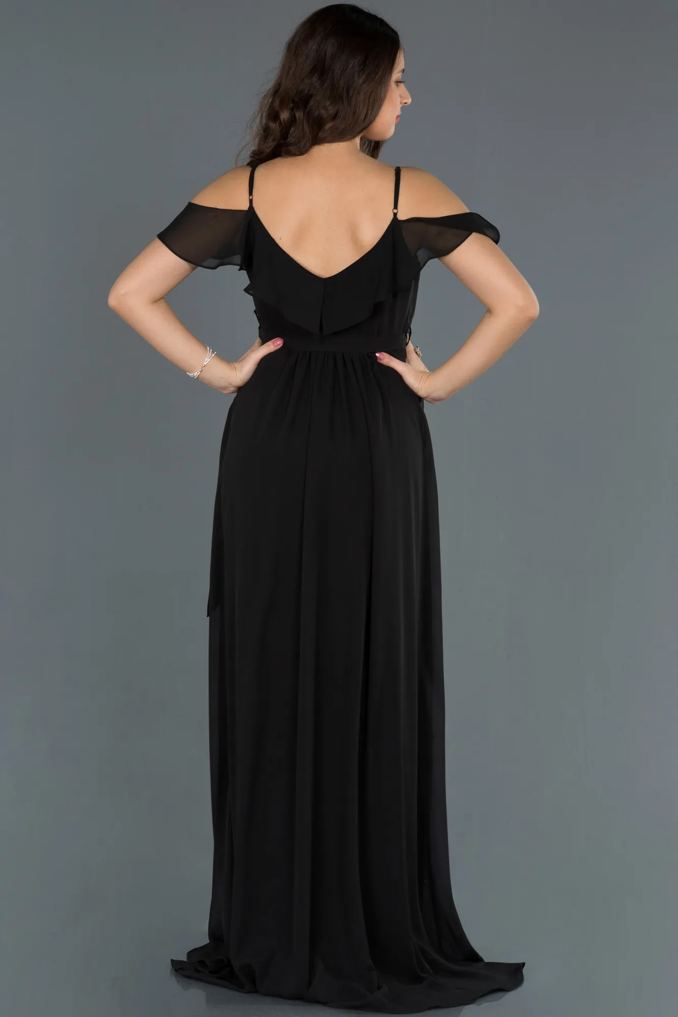 Black-Long Pregnancy Evening Dress ABU744