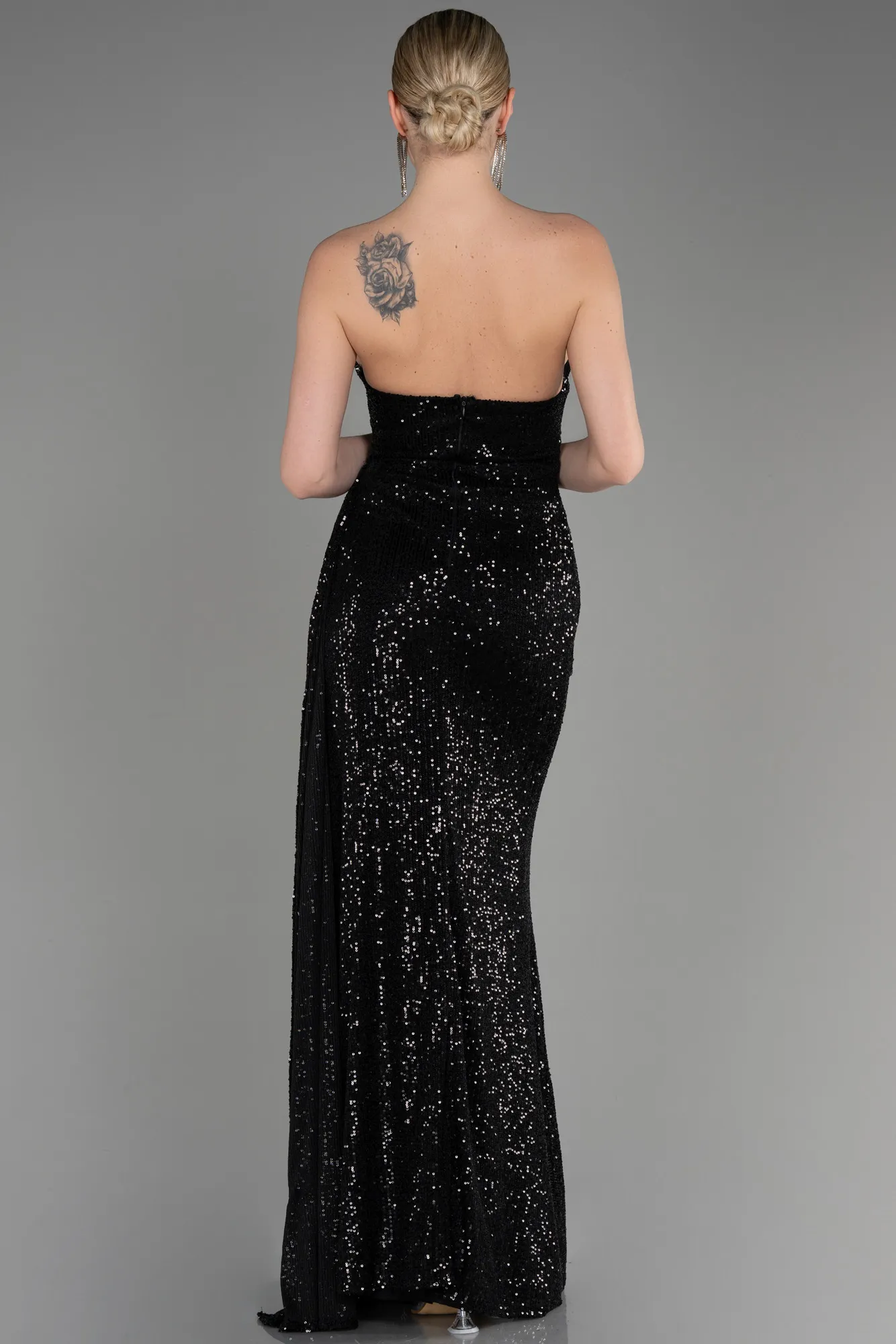 Black-Long Scaly Evening Dress ABU3134