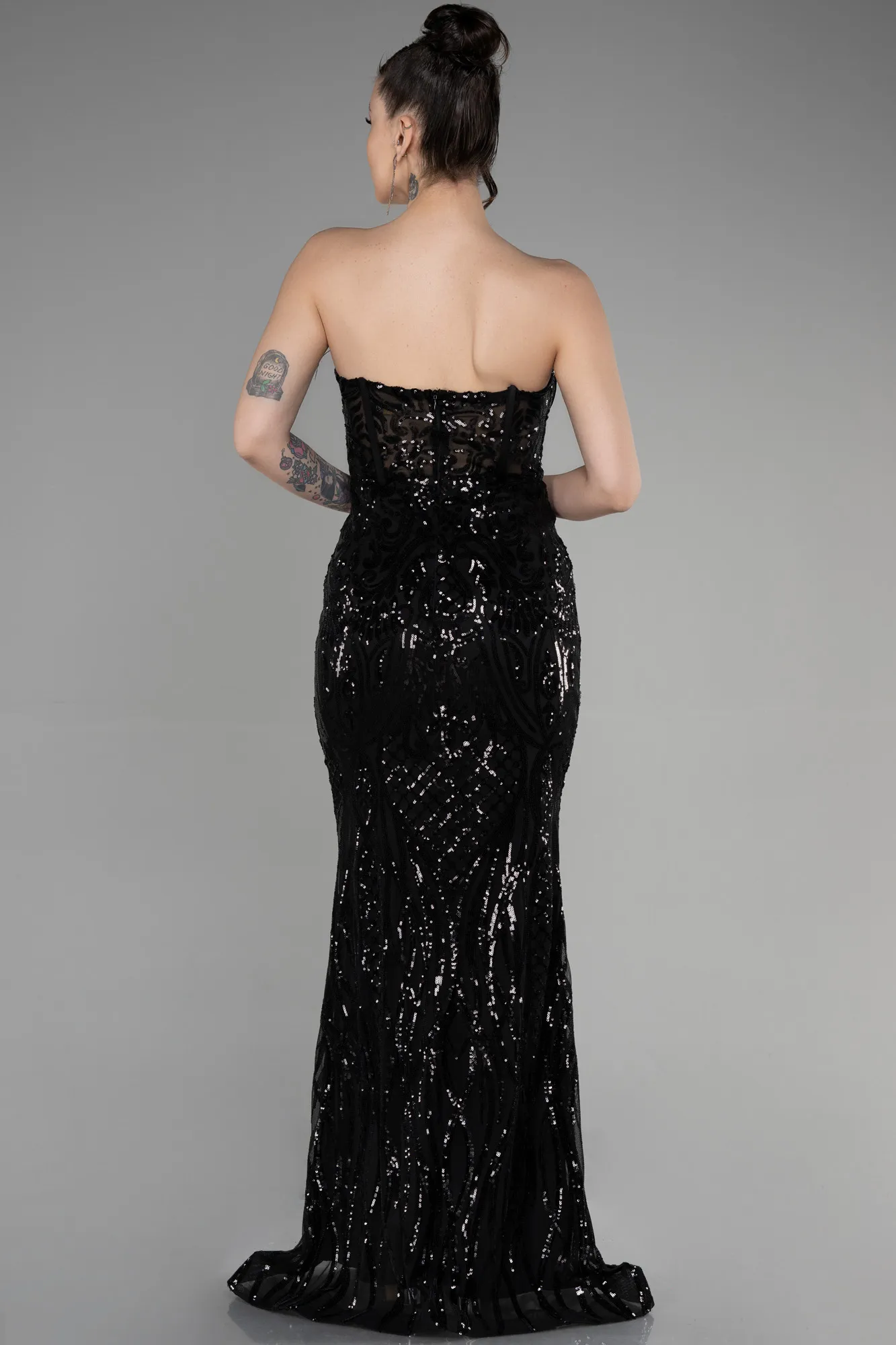 Black-Long Scaly Mermaid Prom Dress ABU3550