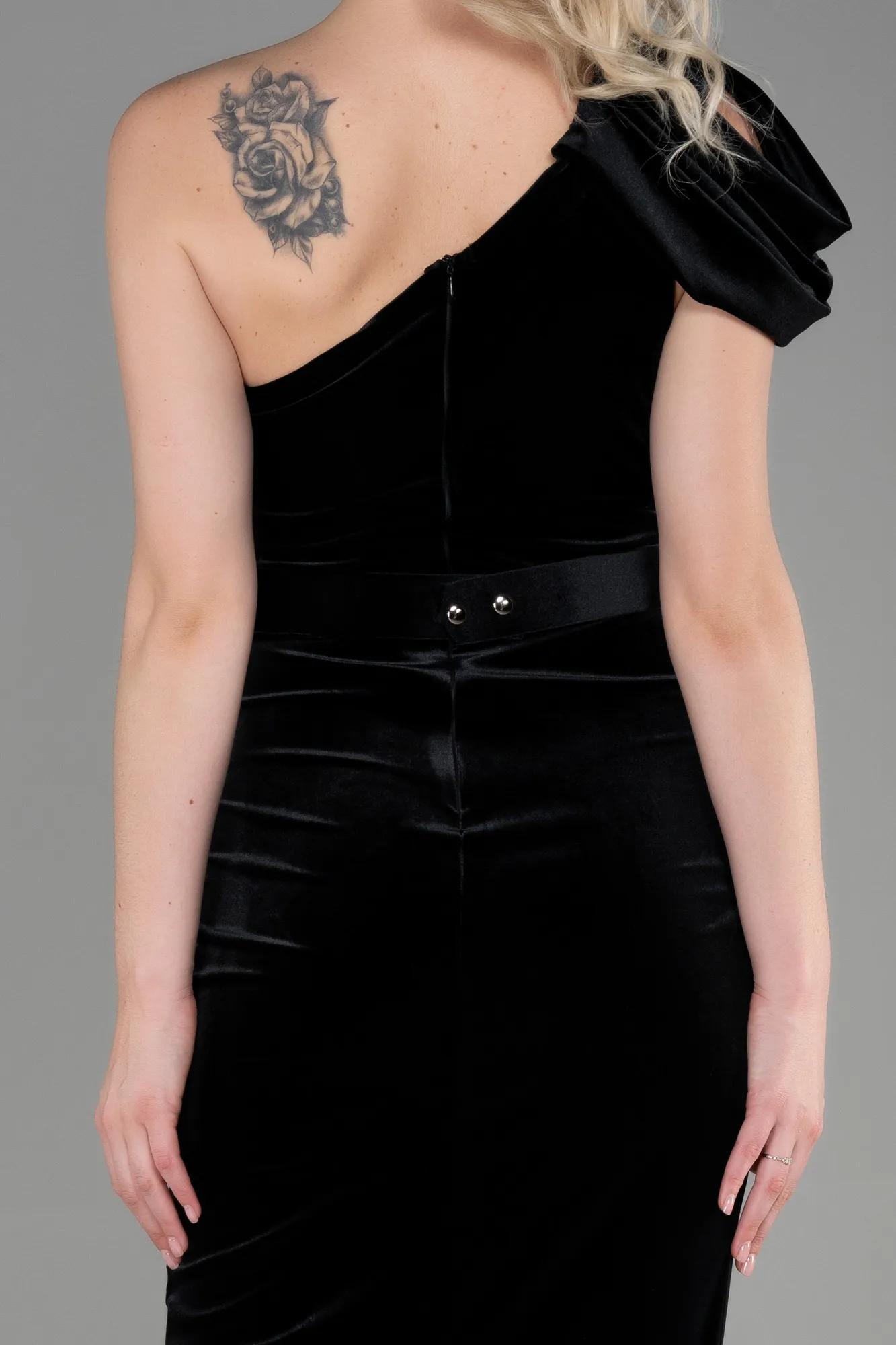 Black-Long Velvet Evening Dress ABU3350