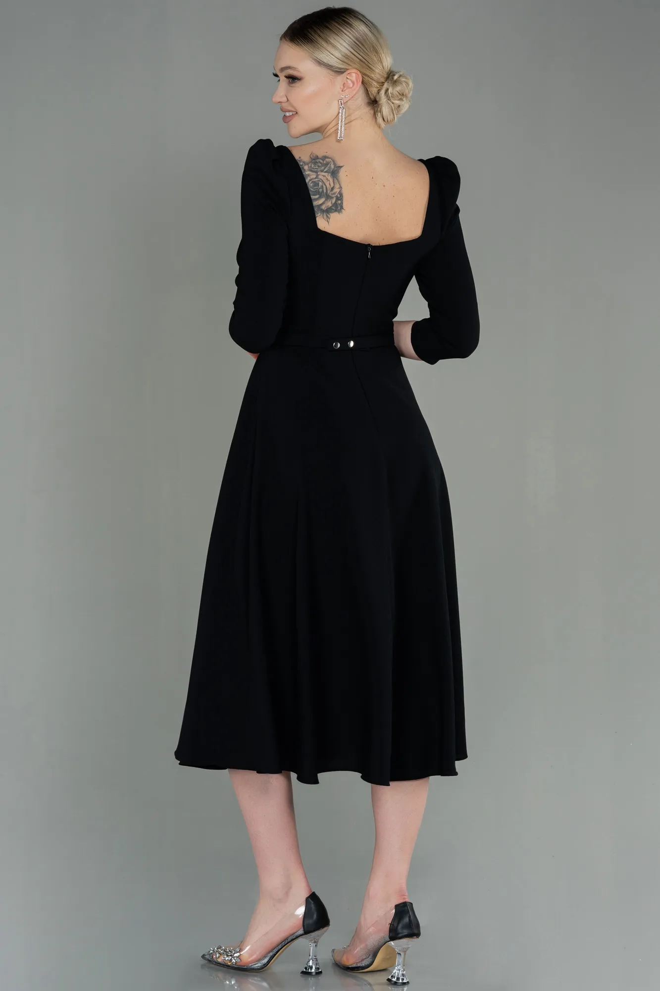 Black-Midi Invitation Dress ABK1678
