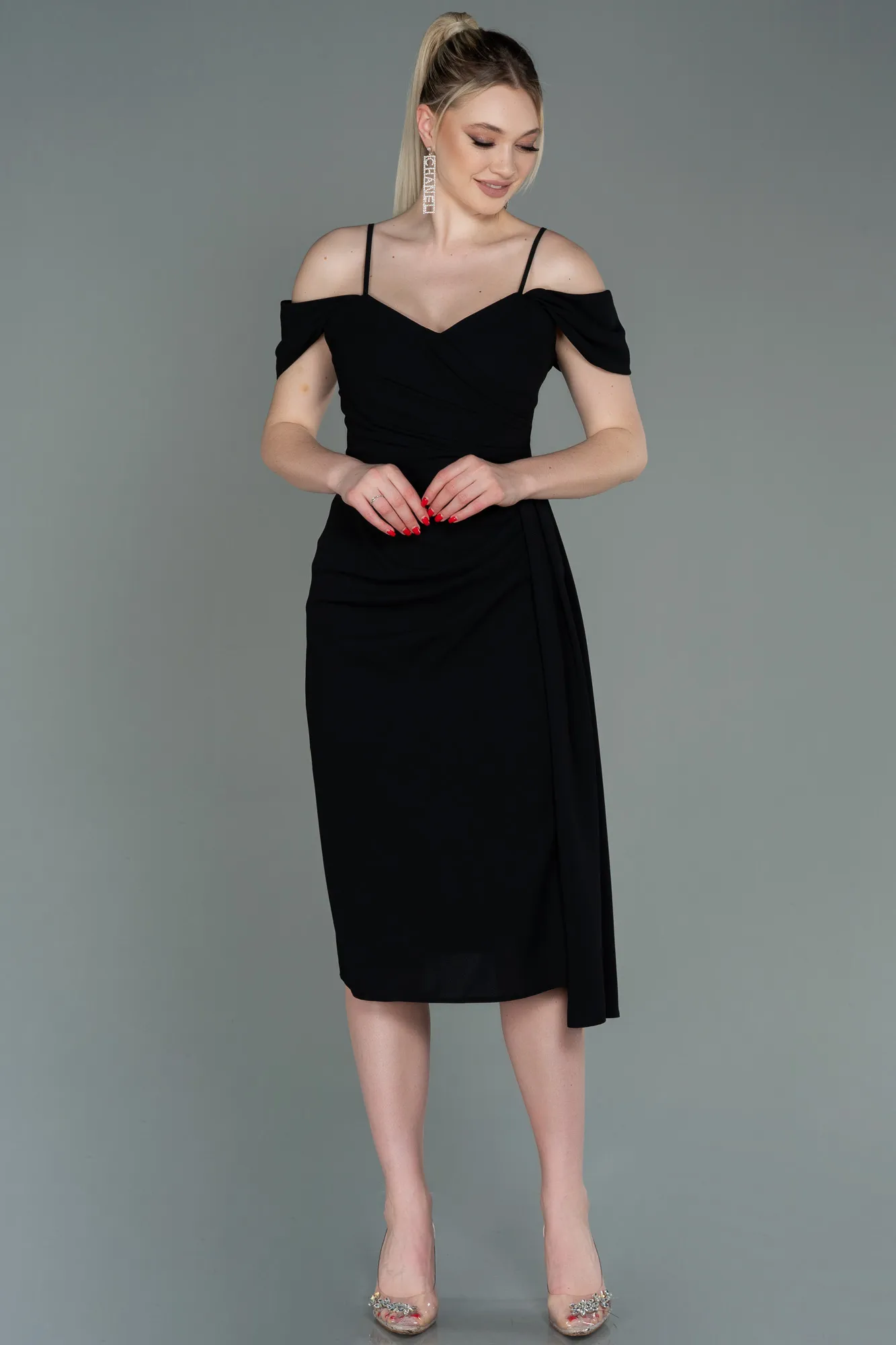 Black-Midi Invitation Dress ABK1750