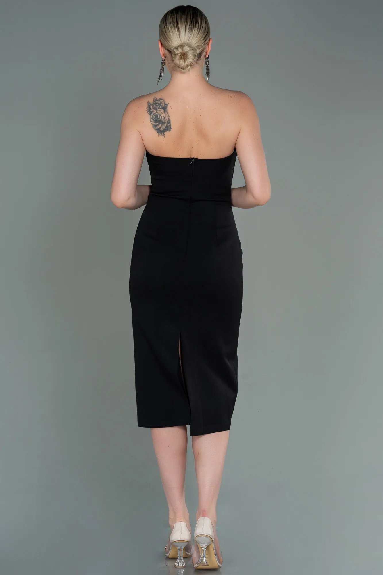 Black-Midi Invitation Dress ABK1795