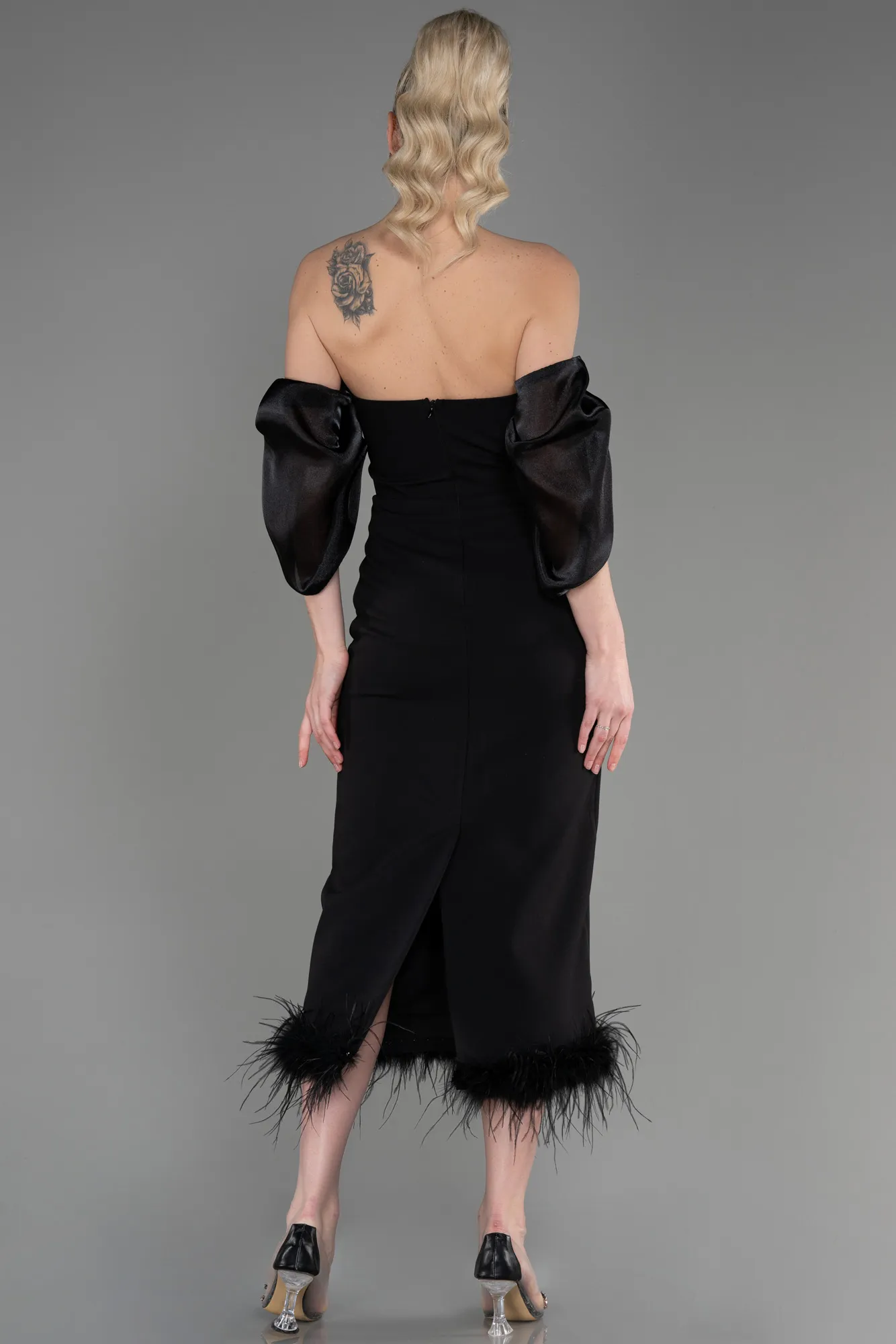 Black-Midi Invitation Dress ABK1796