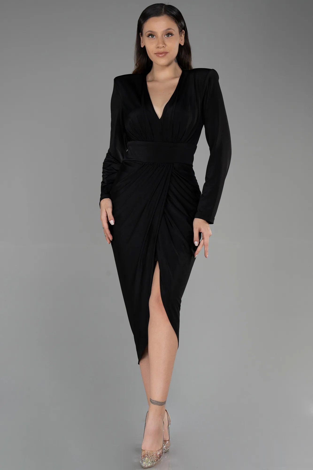 Black-Midi Invitation Dress ABK1861