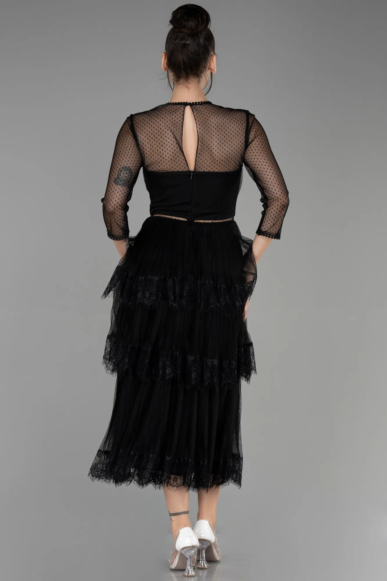 Black-Midi Invitation Dress ABK1865