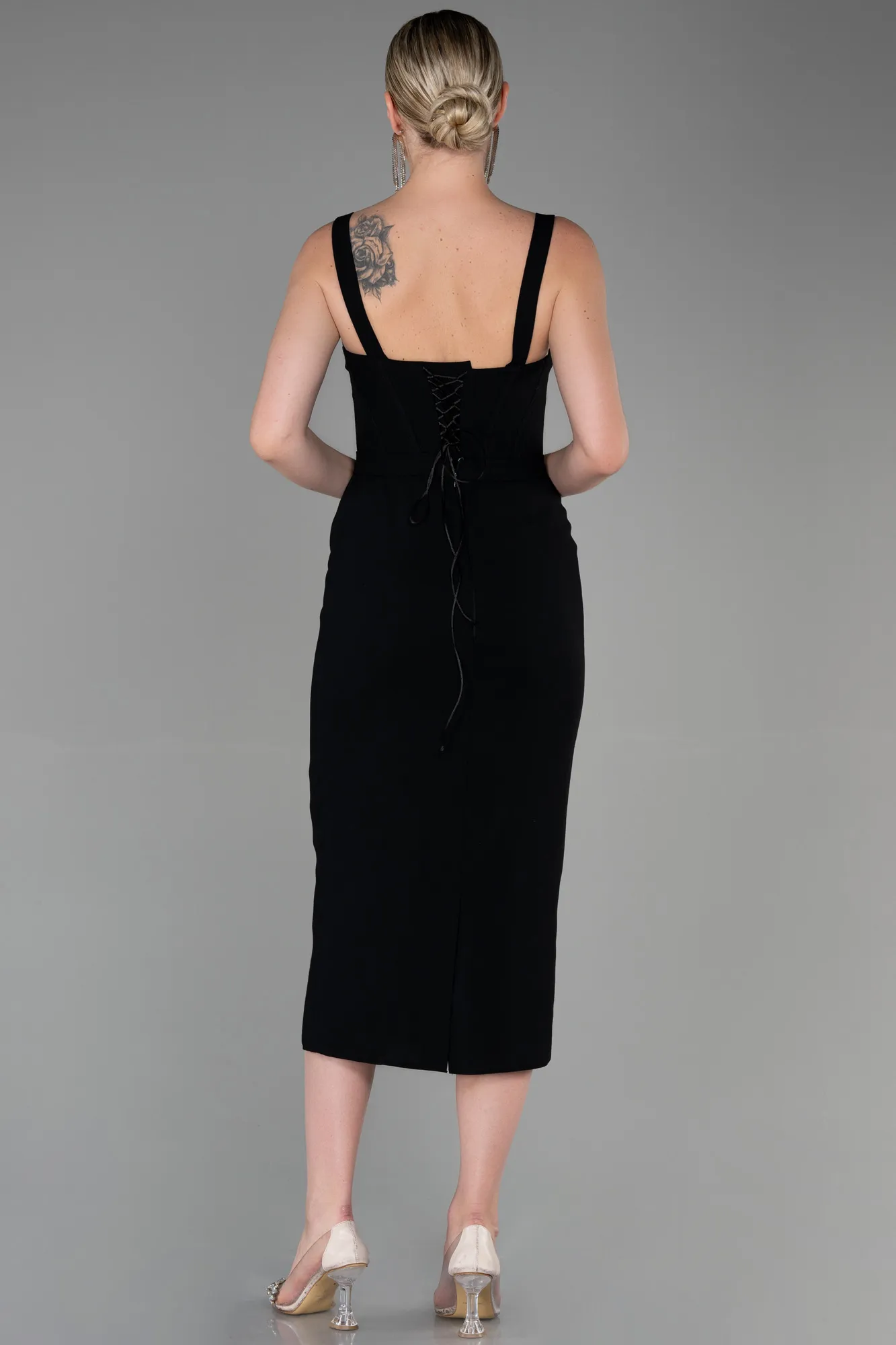 Black-Midi Night Dress ABK1819