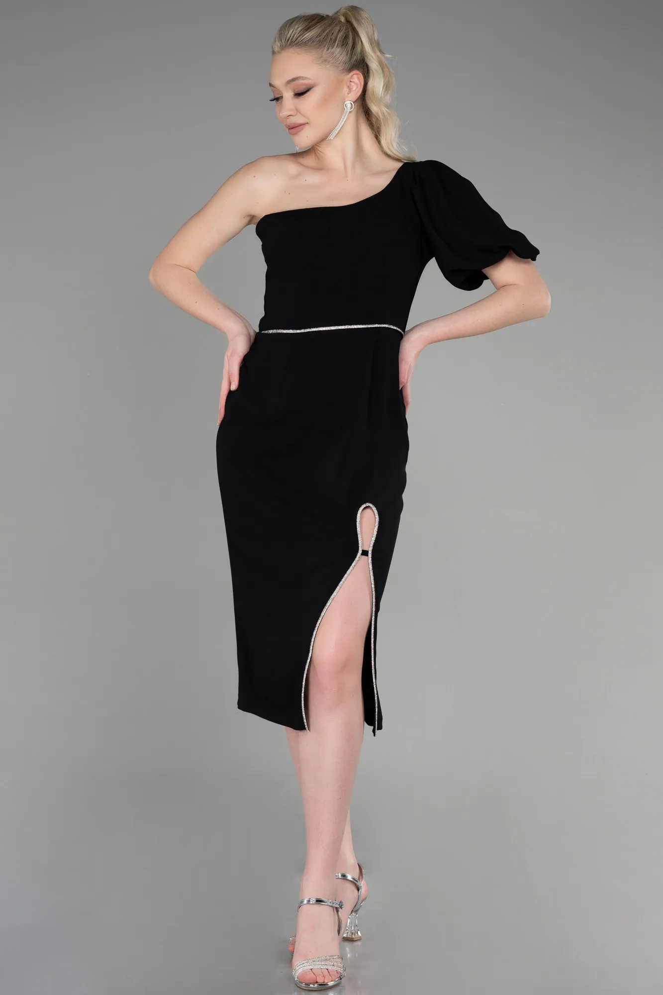 Black-Midi Party Dress ABK1961