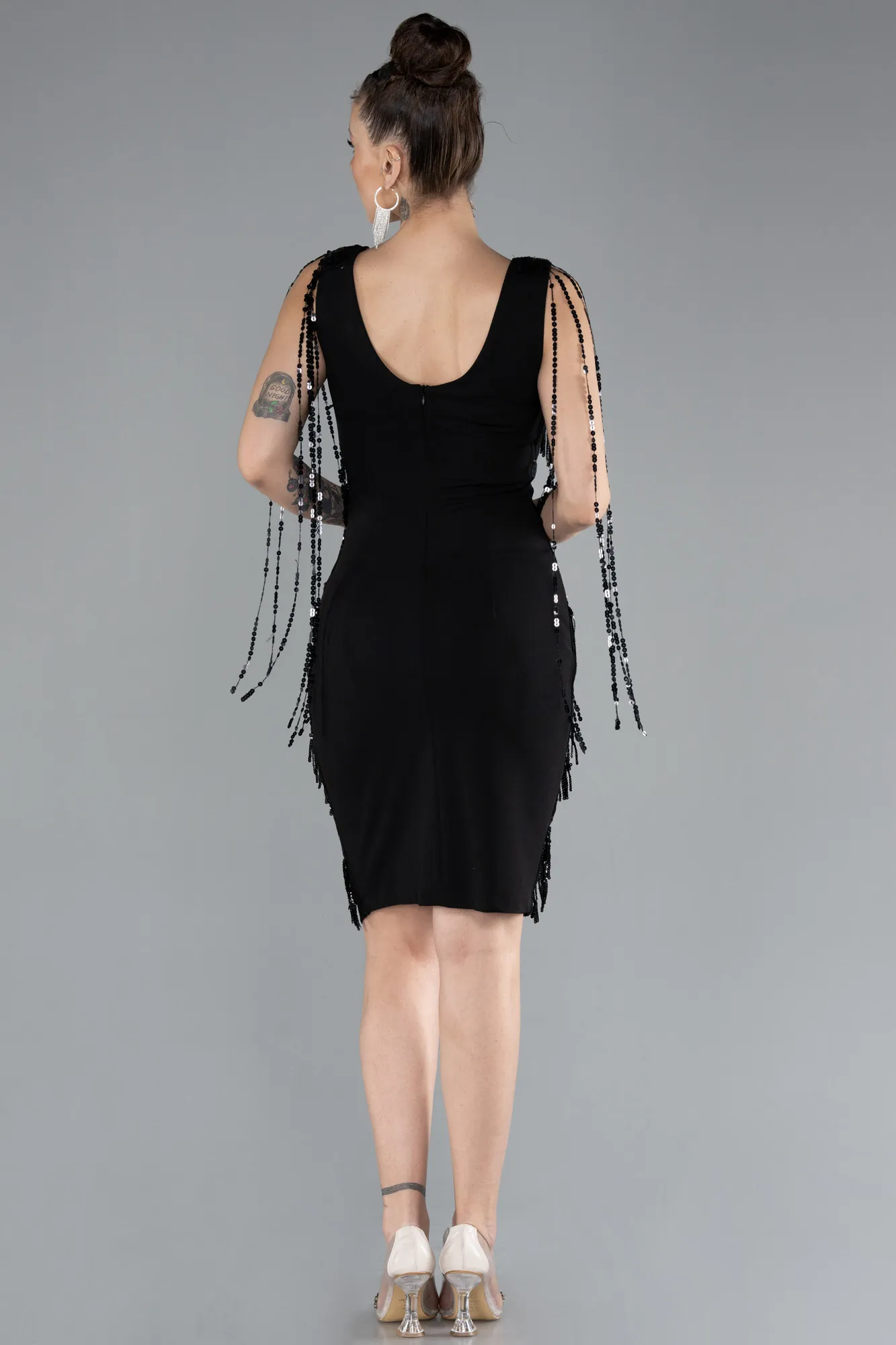 Black-Midi Party Dress ABK2187