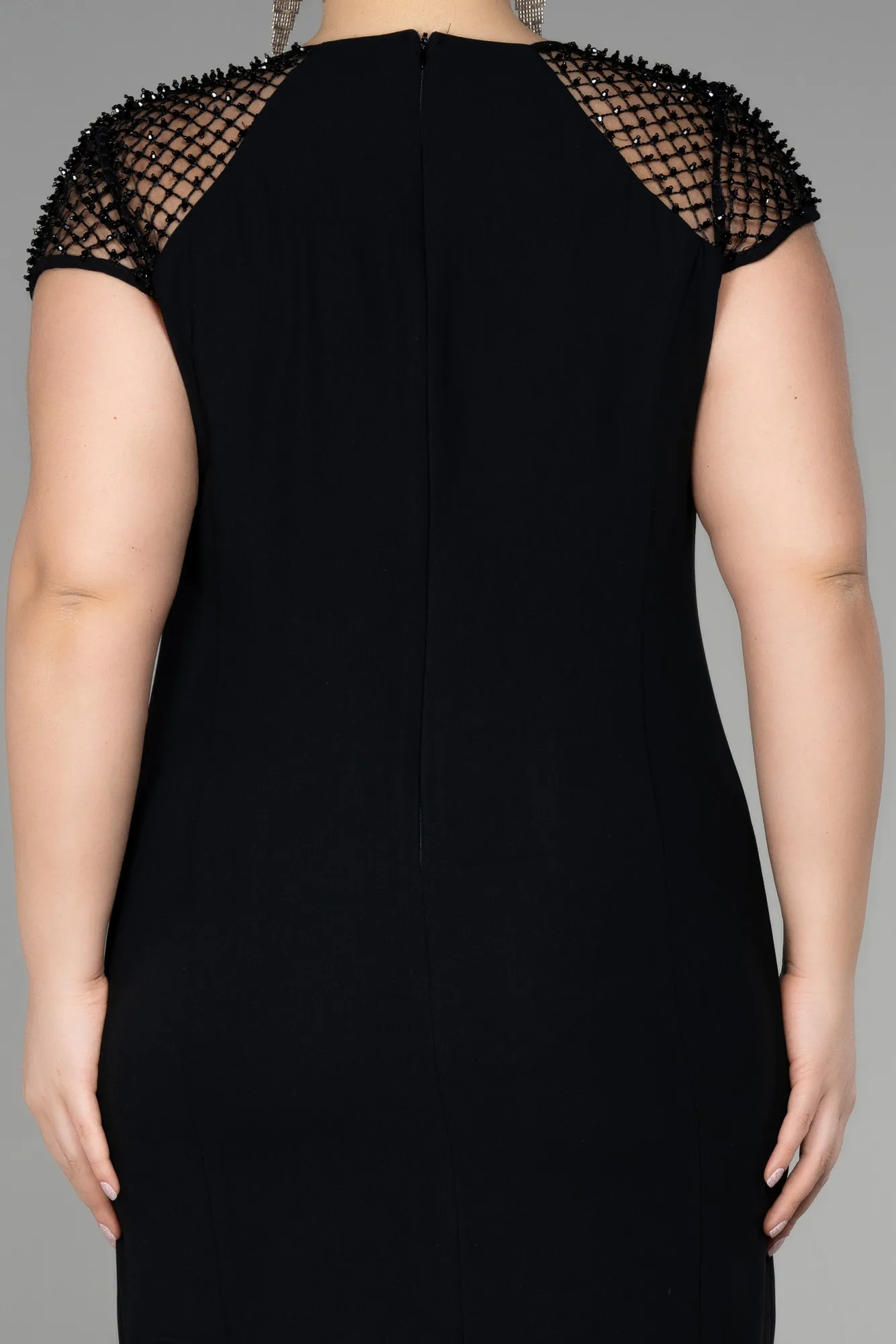 Black-Midi Plus Size Cocktail Dress ABK1949