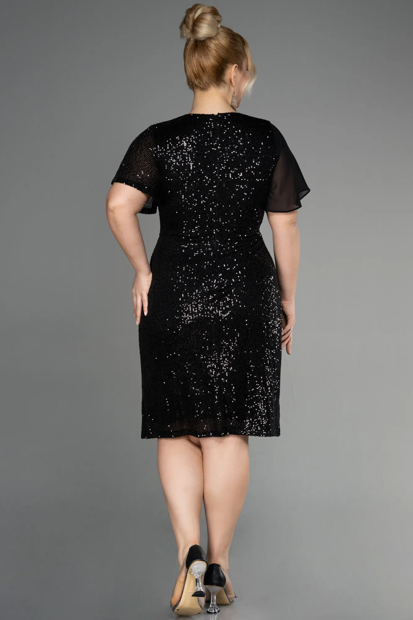 Black-Midi Plus Size Cocktail Dress ABK1951