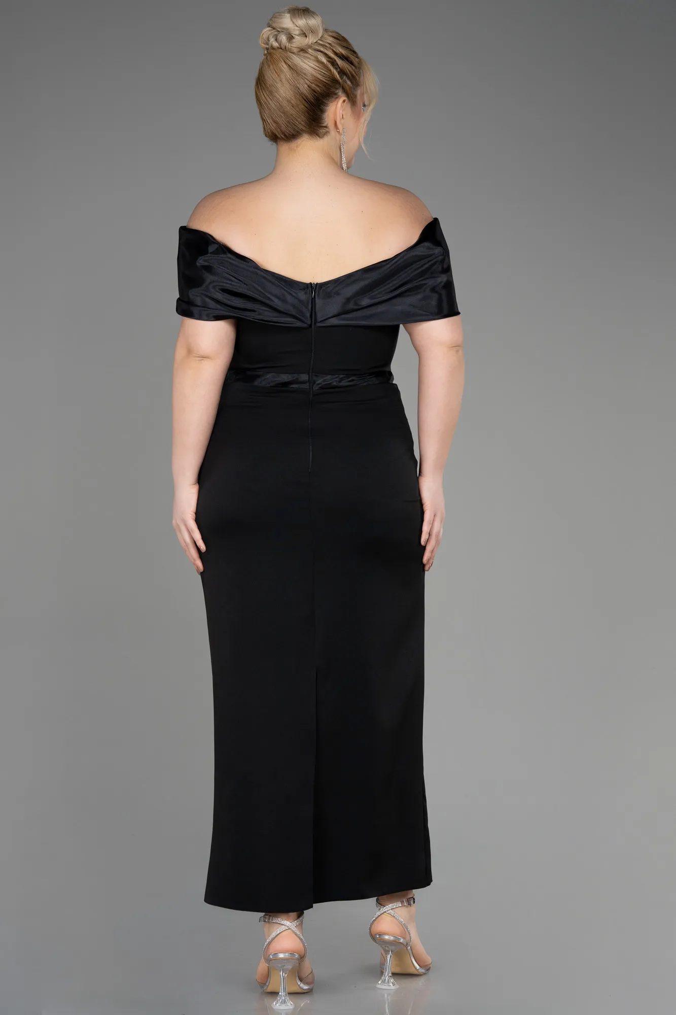 Black-Midi Plus Size Cocktail Dress ABK2015