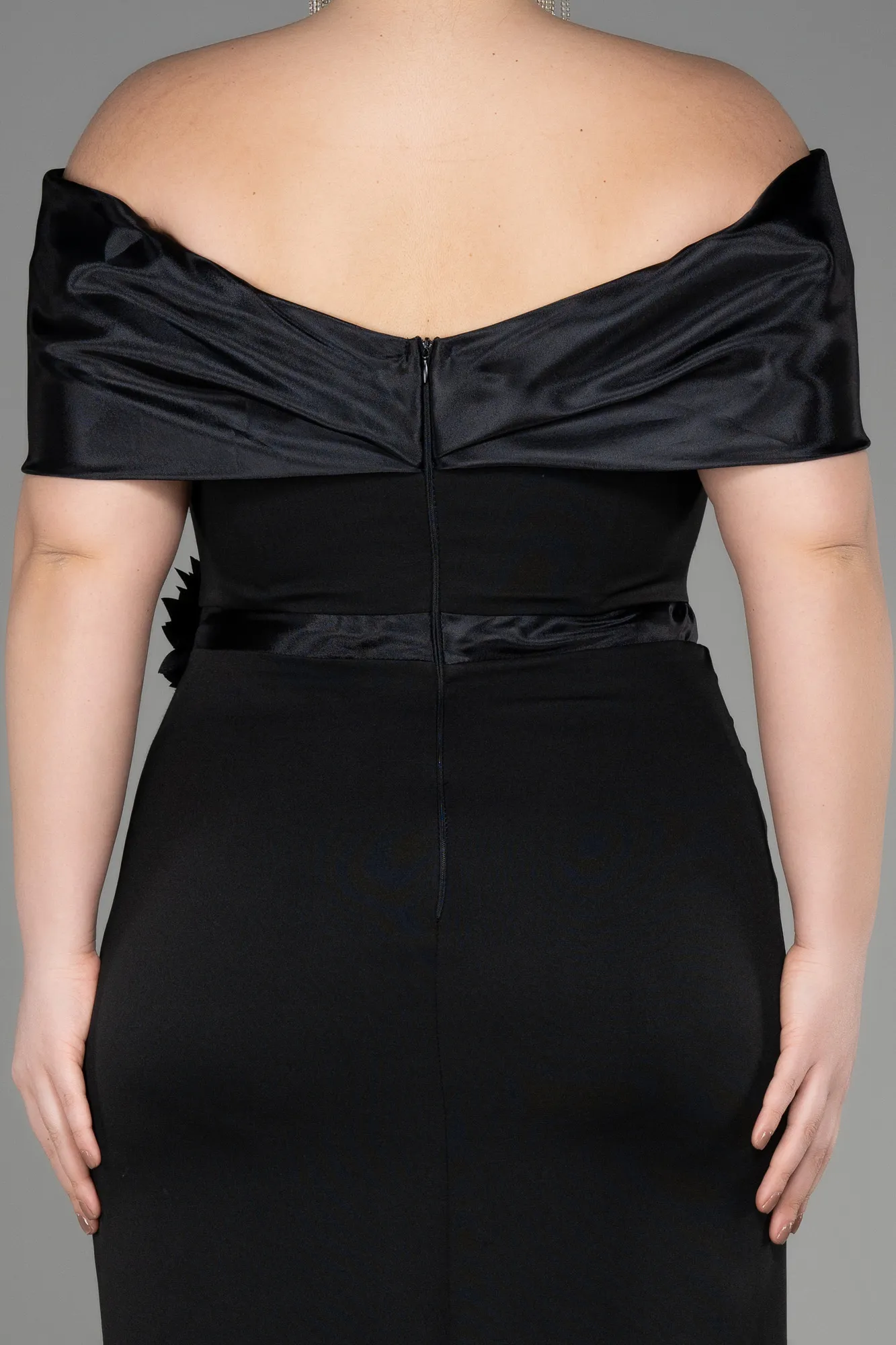 Black-Midi Plus Size Cocktail Dress ABK2015