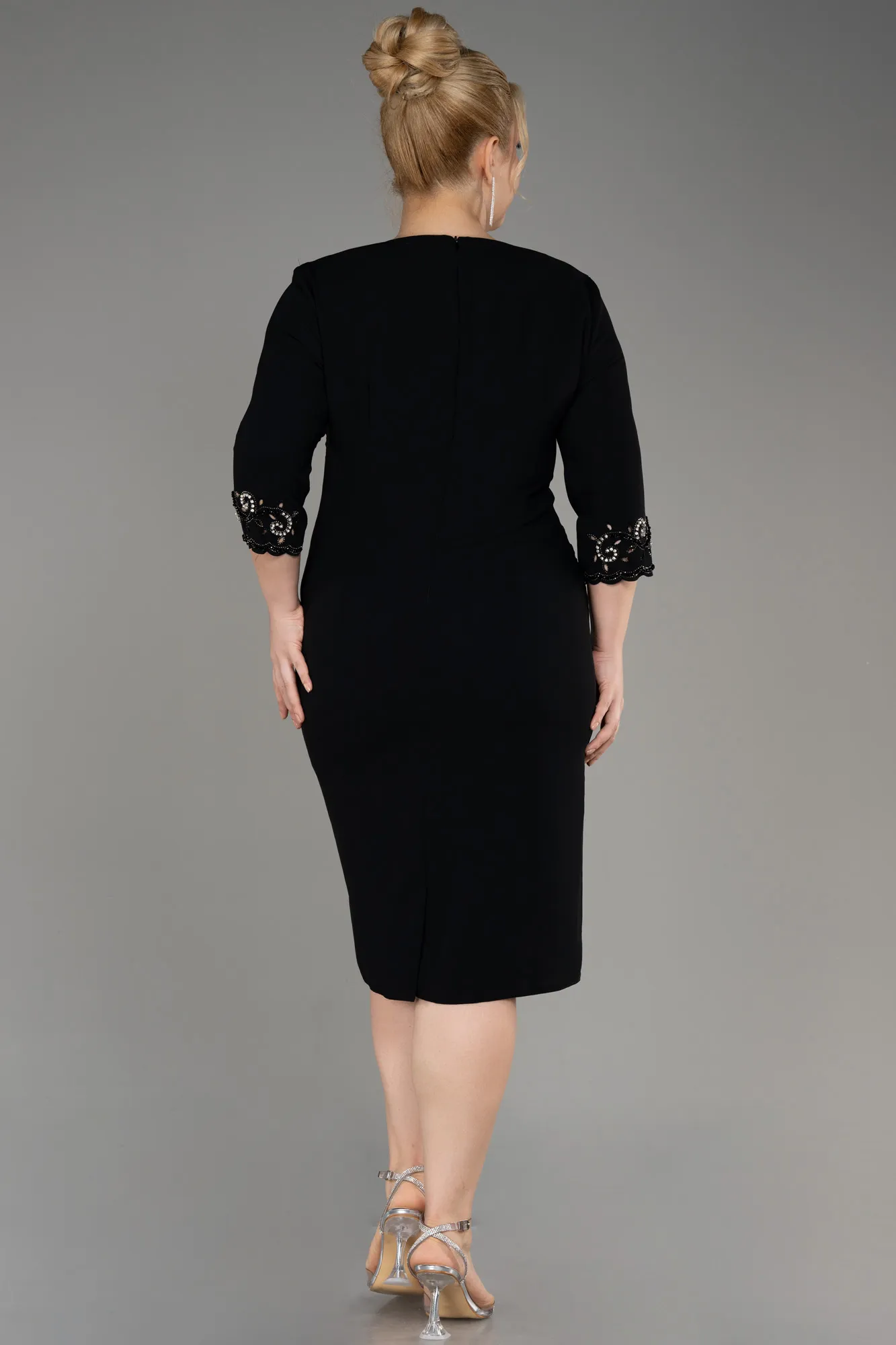 Black-Midi Plus Size Cocktail Dress ABK2017